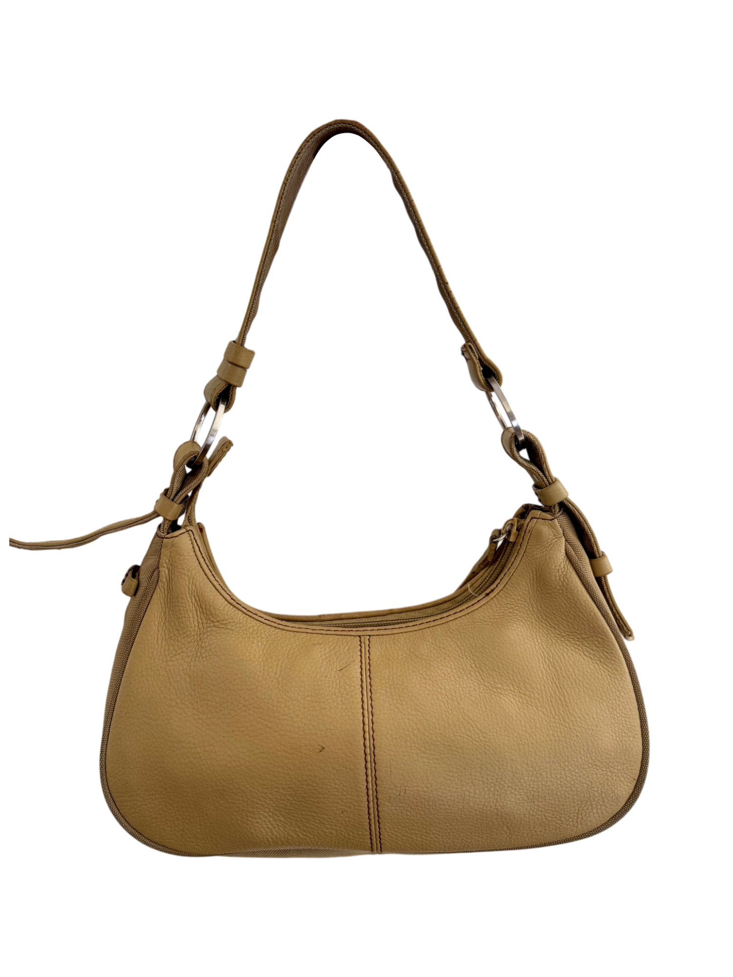 Vintage 90s Buttery Tan Leather Shoulder Bag