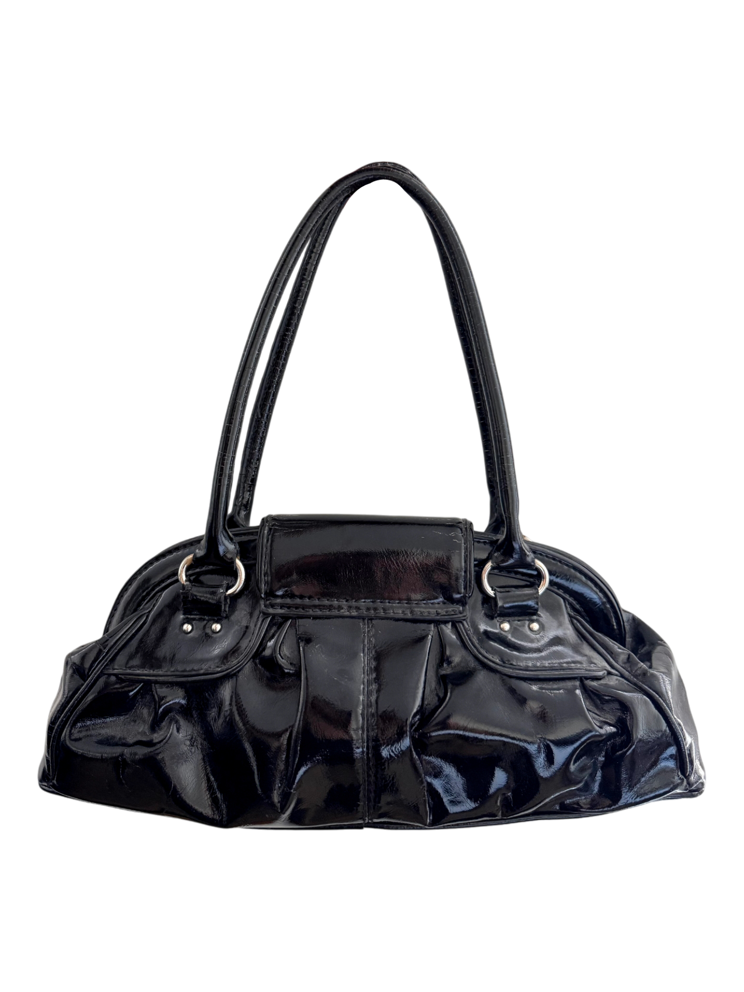 Vintage 90s Patent Black Shoulder Bag