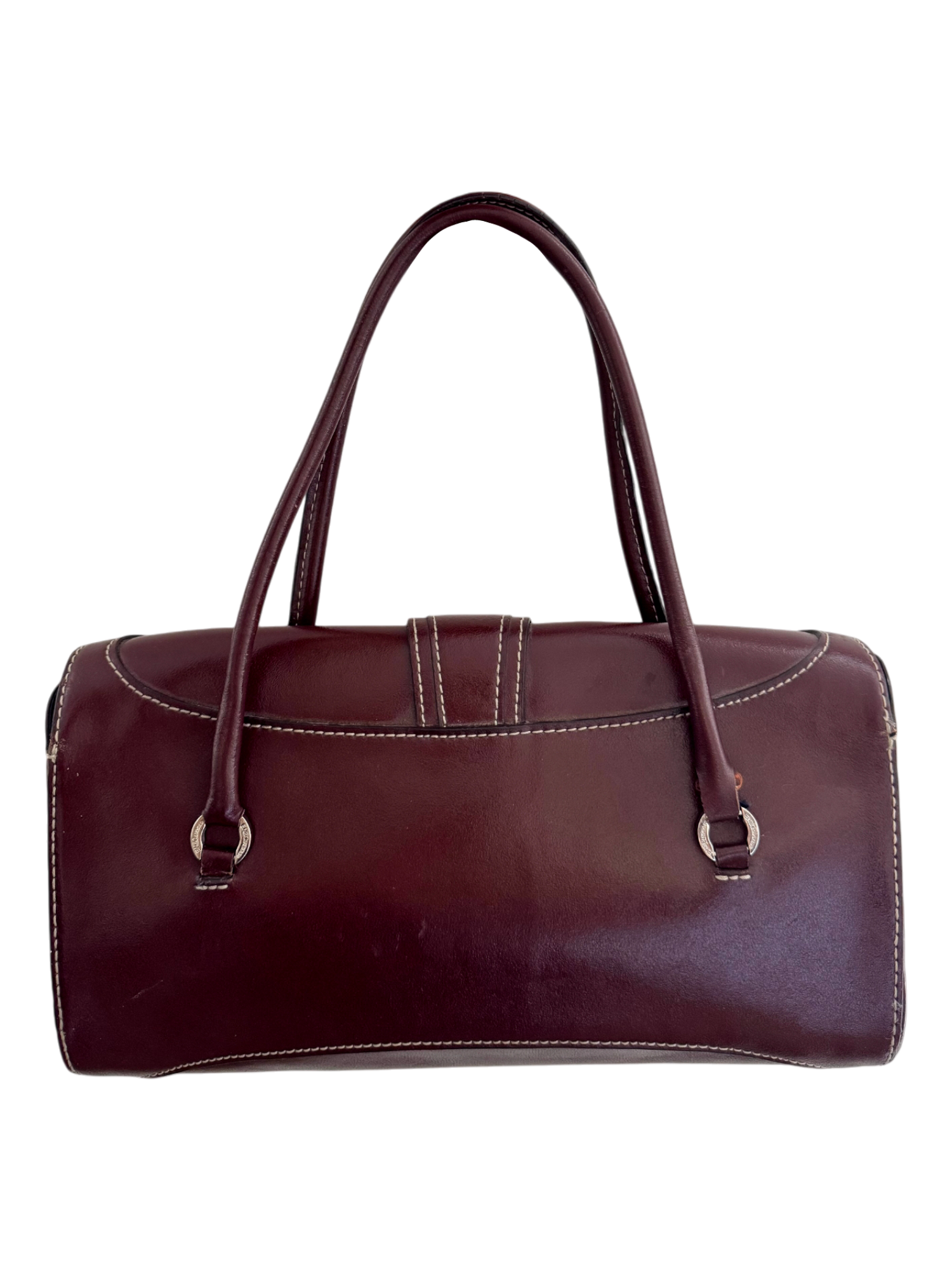 Vintage 90s Leather Maroon Shoulder Bag