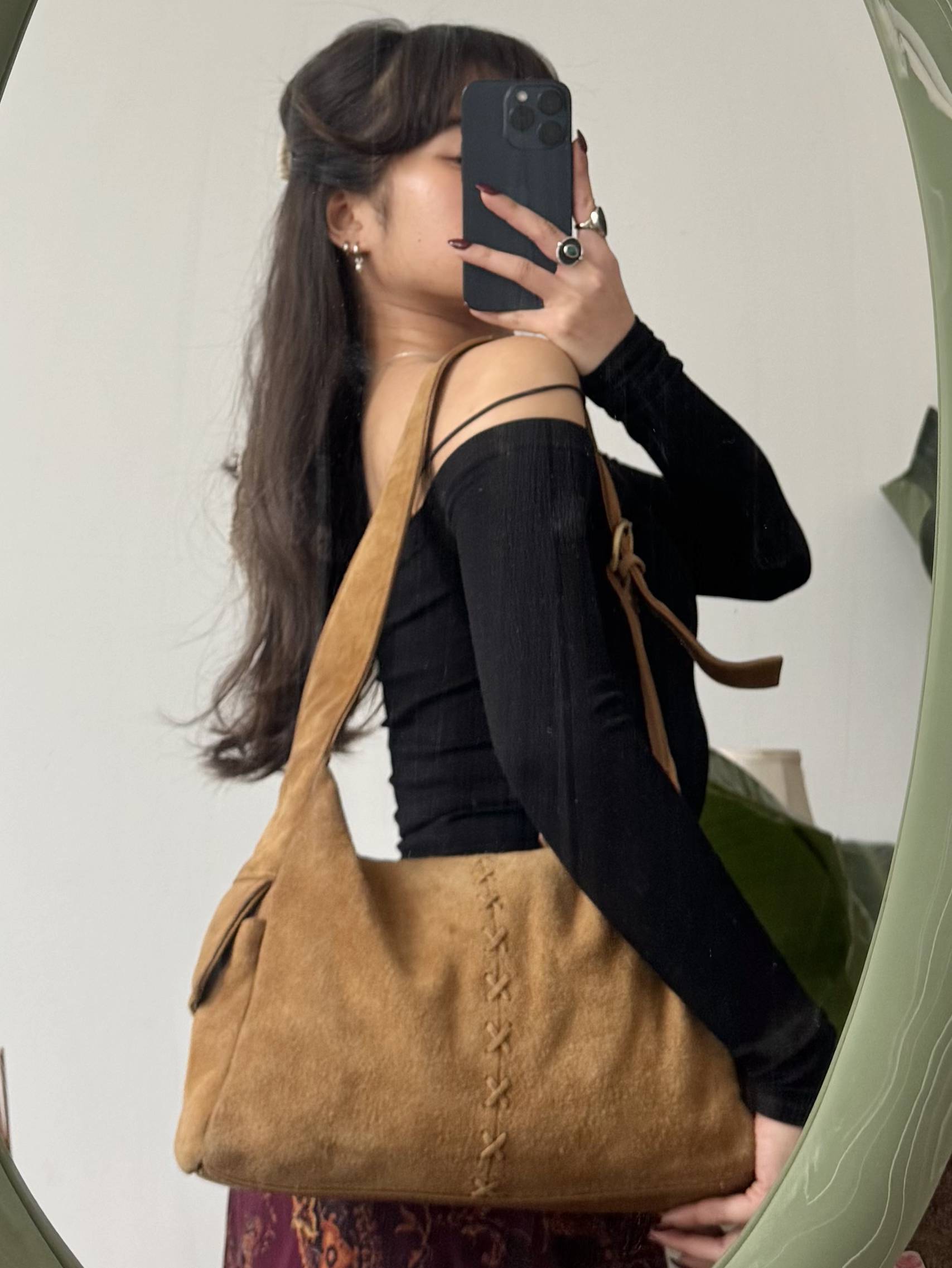 Vintage Y2K Textured Slouch Shoulder Purse