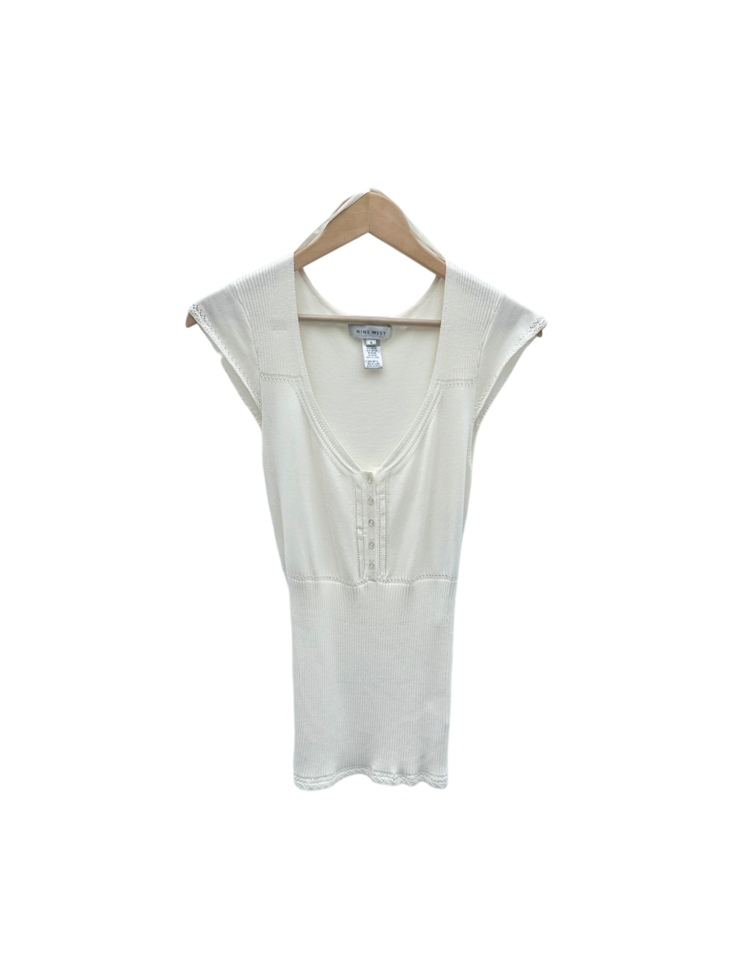 Vintage 90s Dainty Knit Tie Top (M)