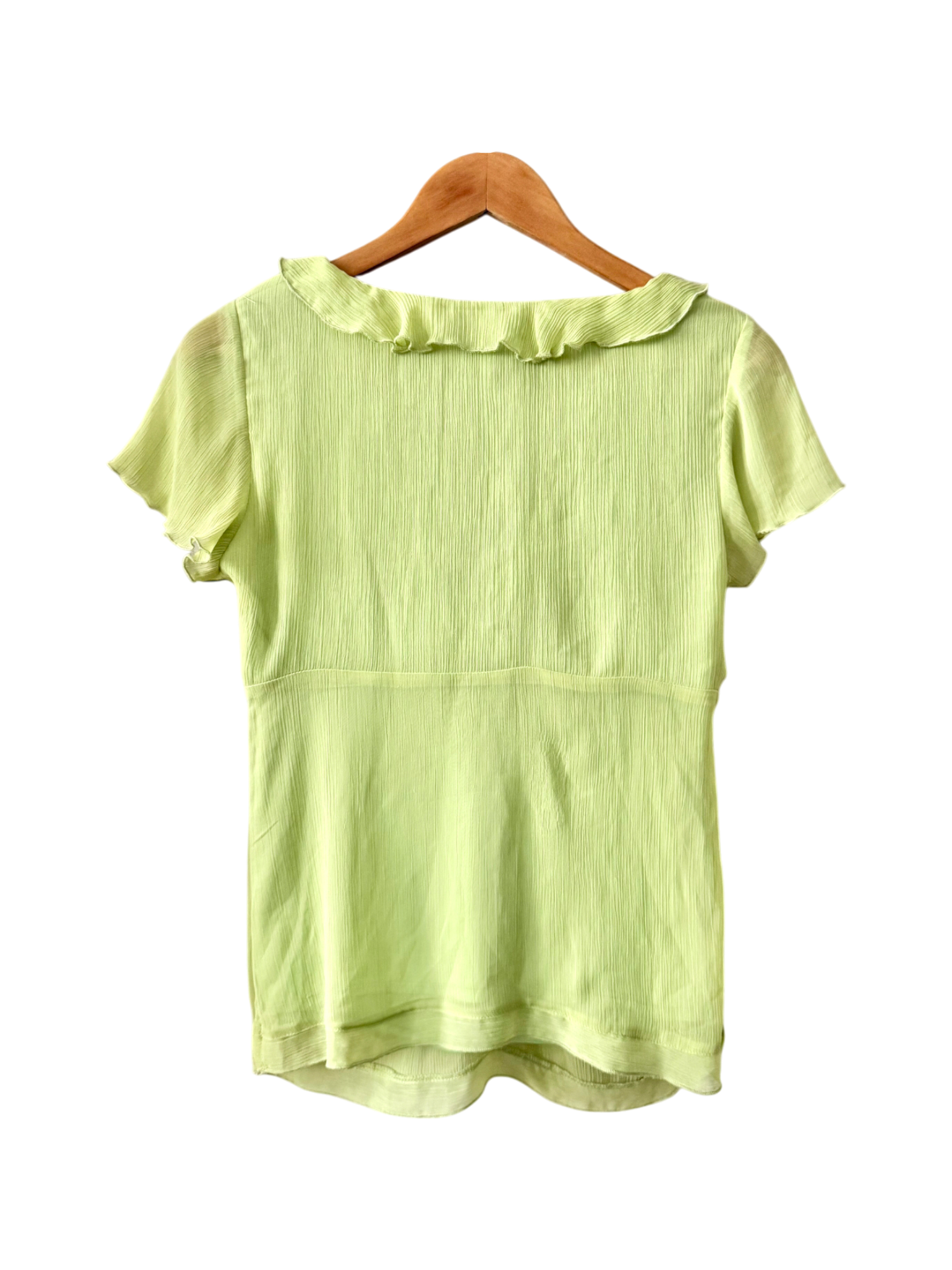 Vintage 90s Flutter Avocado Blouse (M)