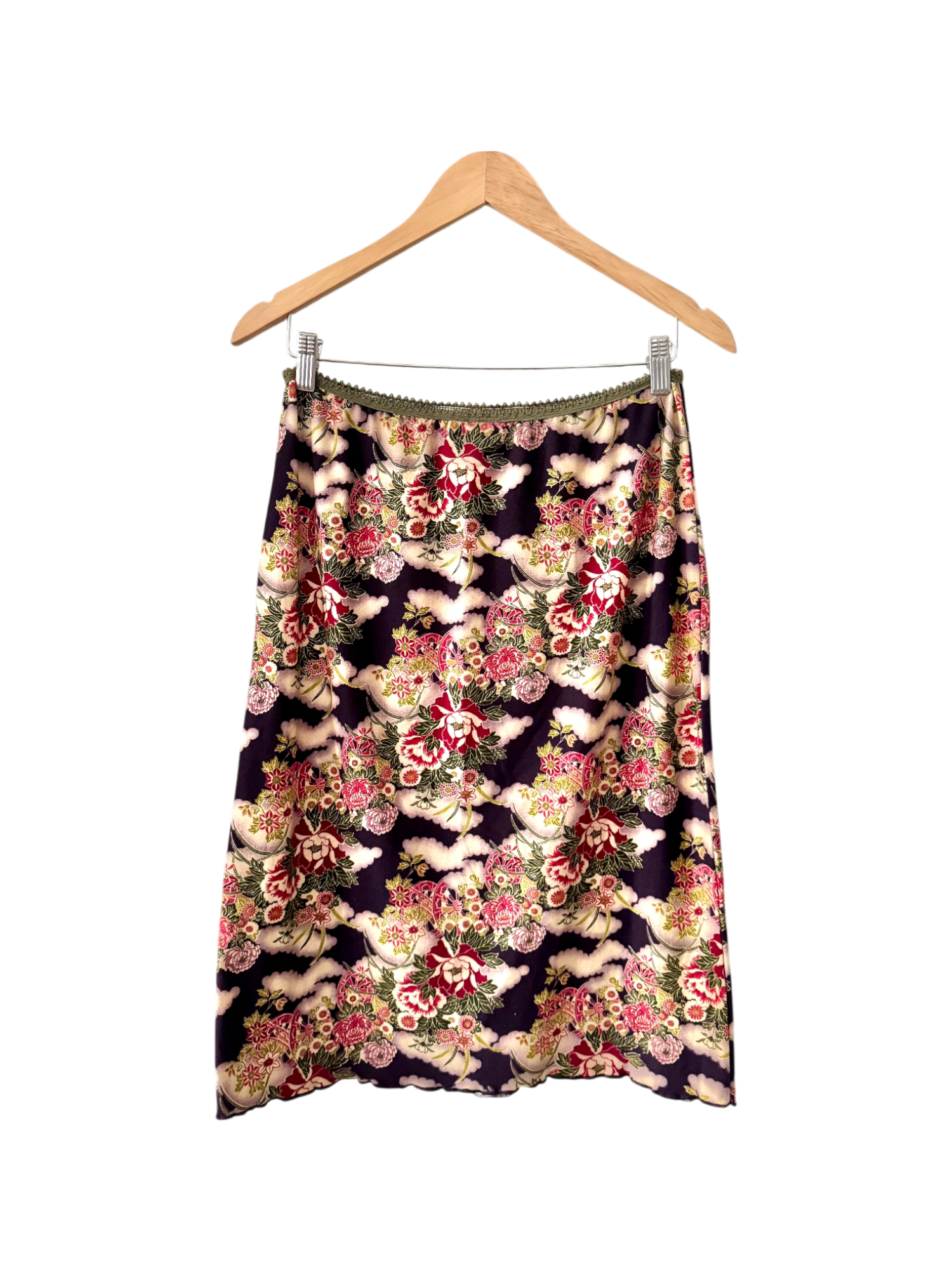 Vintage 90s Retro Patterned Midi Skirt (M/L)