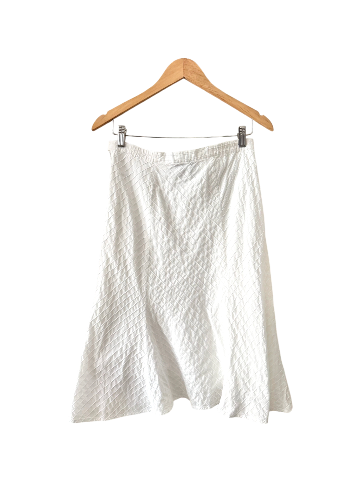 Vintage Y2K Cotton Textured Midi Skirt (XS)