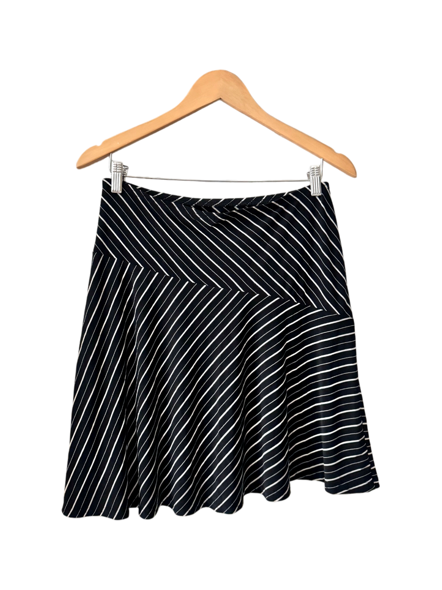 Vintage Asymmetrical Pinstripe Knee Length Skirt (S/M)