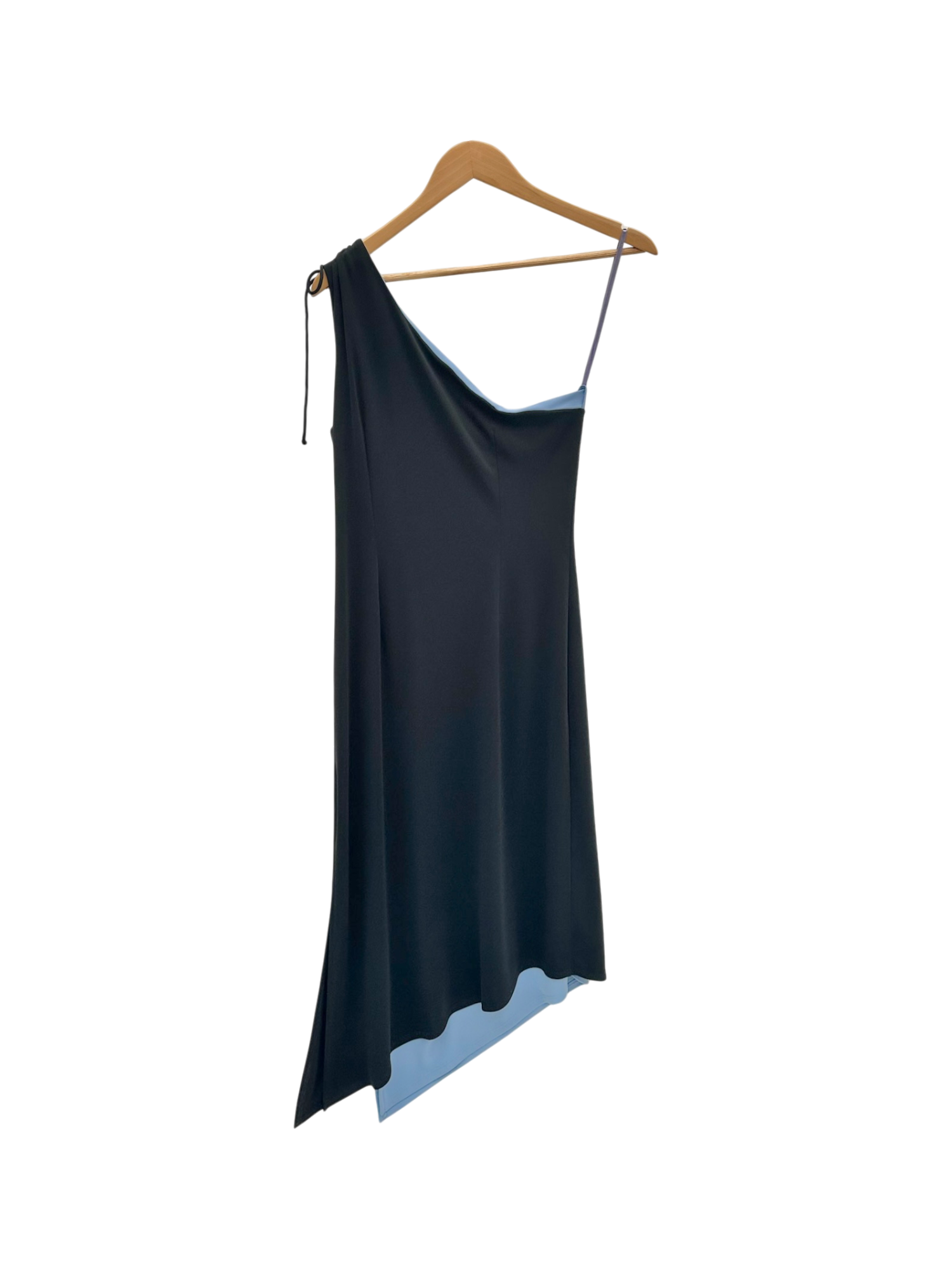 Vintage 90s Blue Noir Asymmetry Dress (S/M)