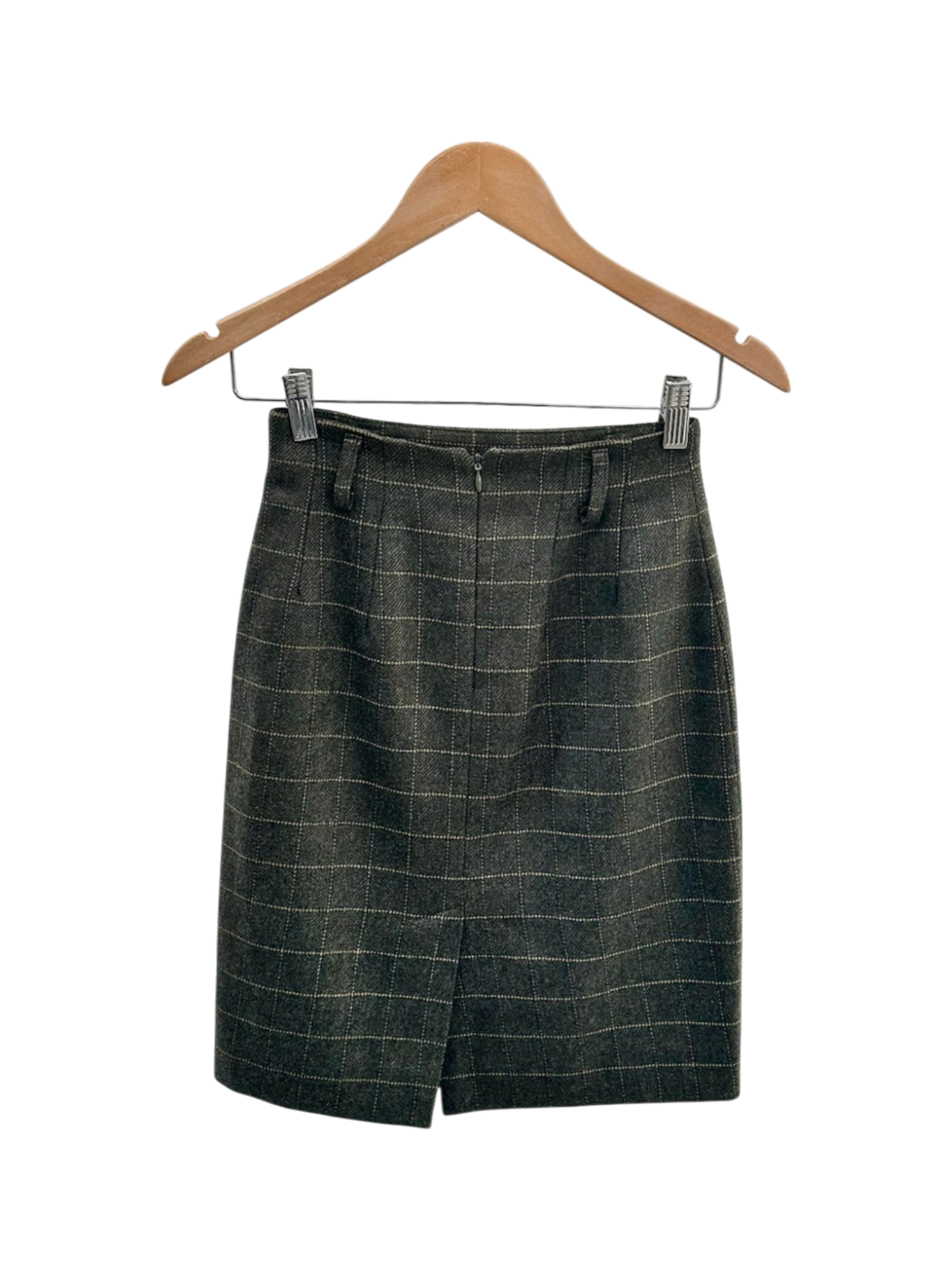 Vintage 90s Retro Olive Plaid Mini Skirt