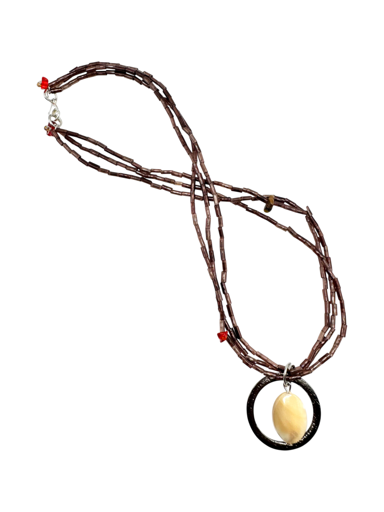 Handmade Cocoa Glass Pendant Necklace
