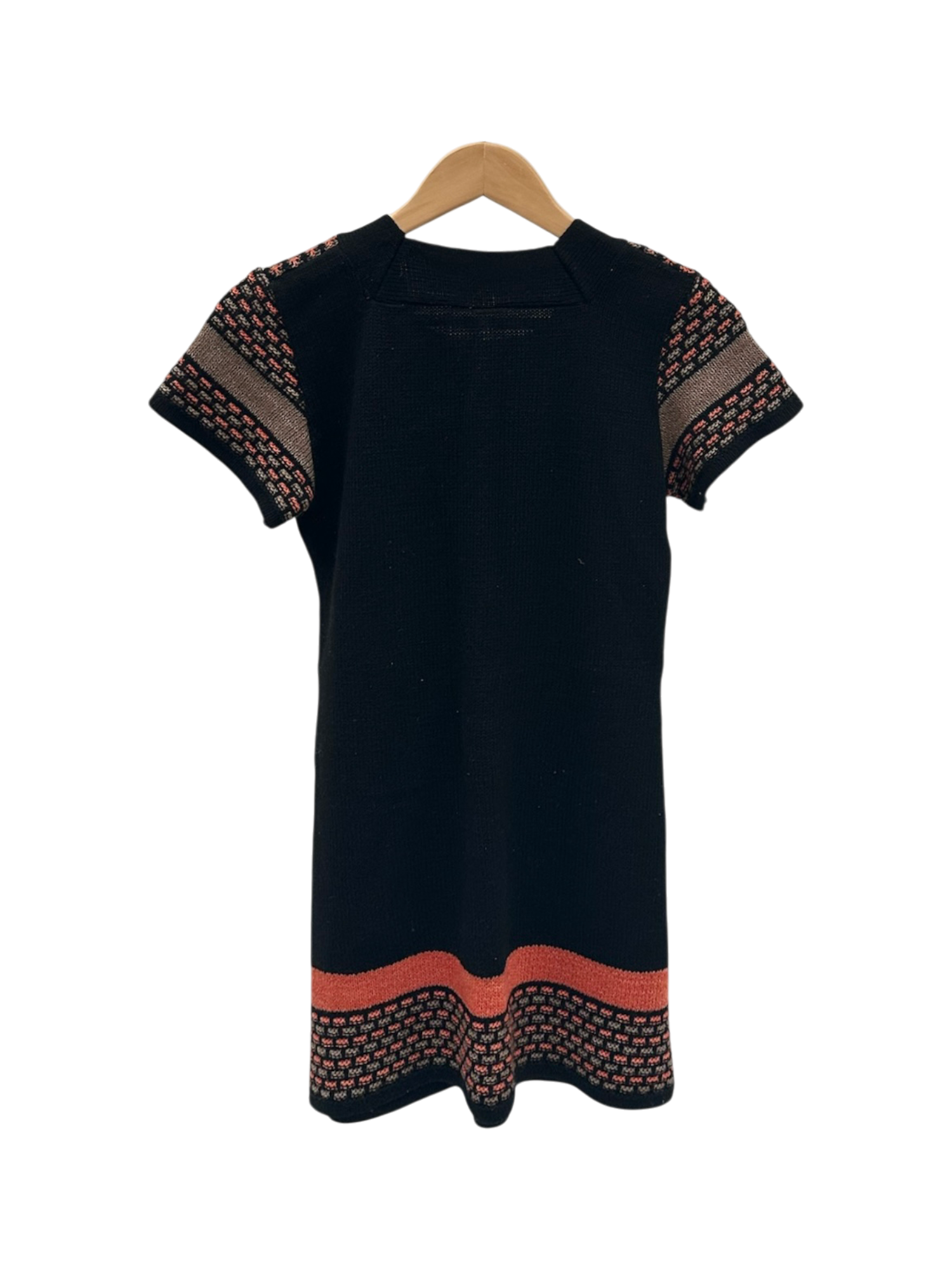 Vintage Retro Knit Stripe Mini Dress (S)