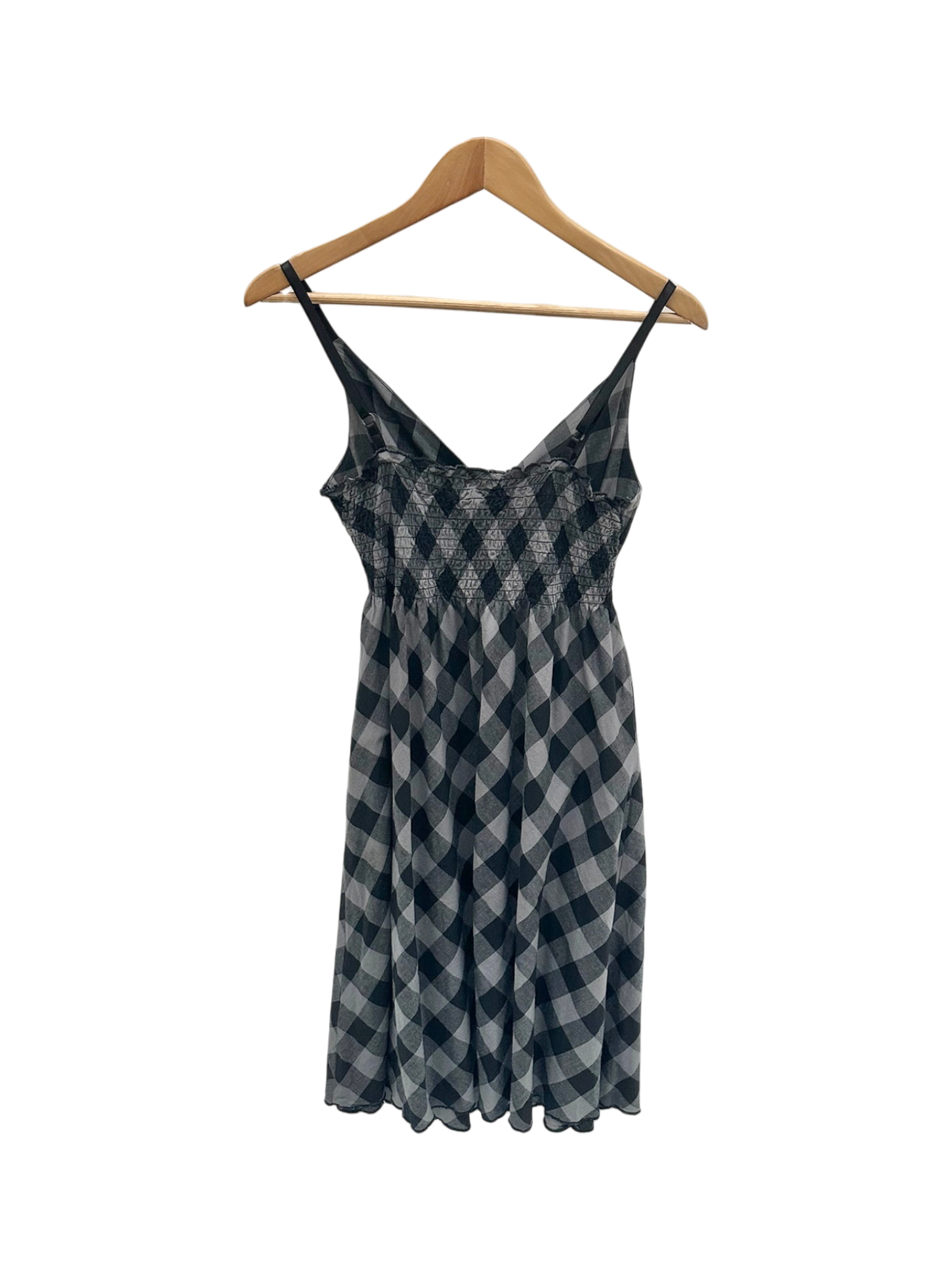 Vintage Y2K Smocked Gingham Sweetheart Dress (M)