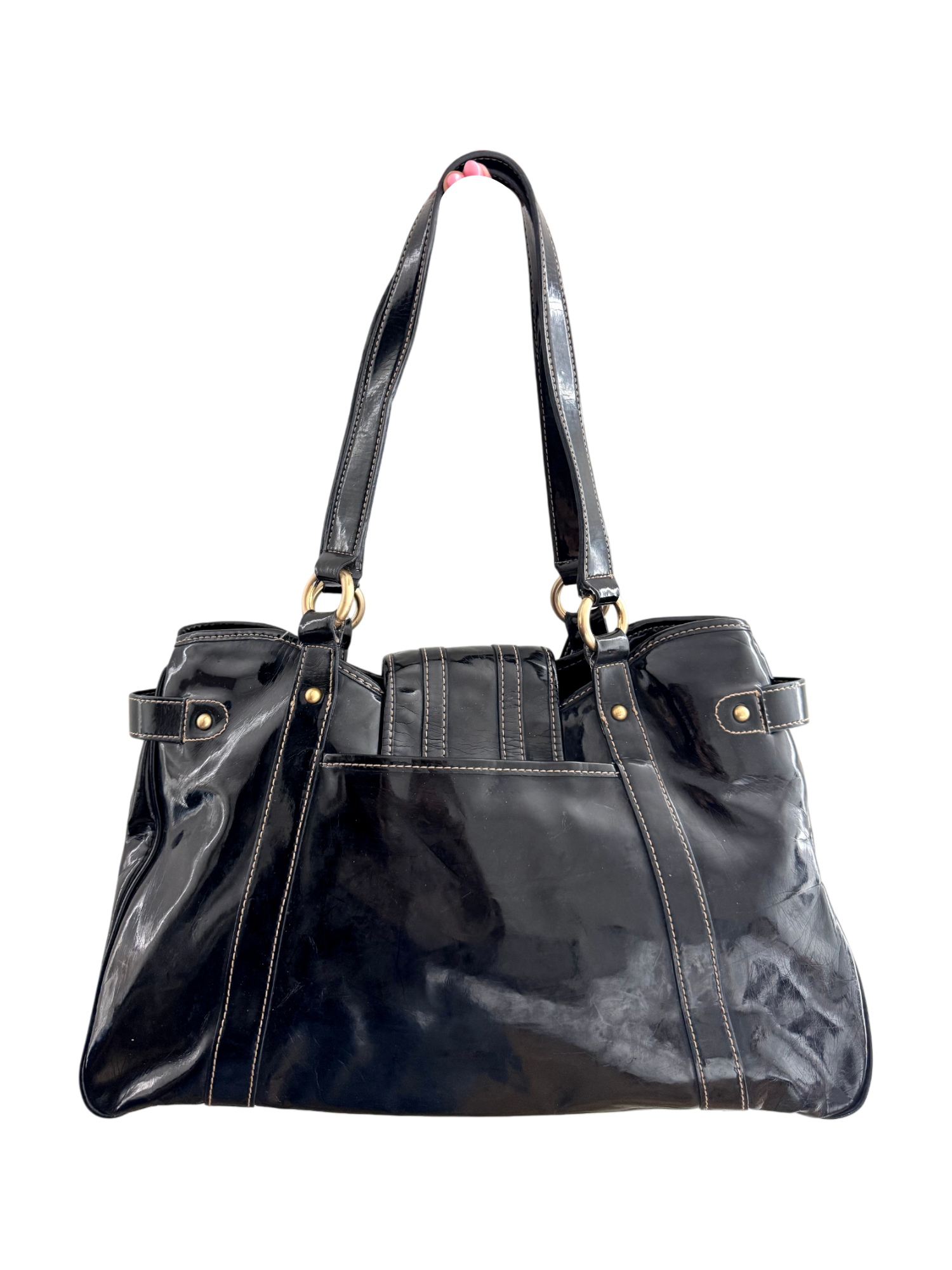 Vintage 90s Patent Pocket Carryall