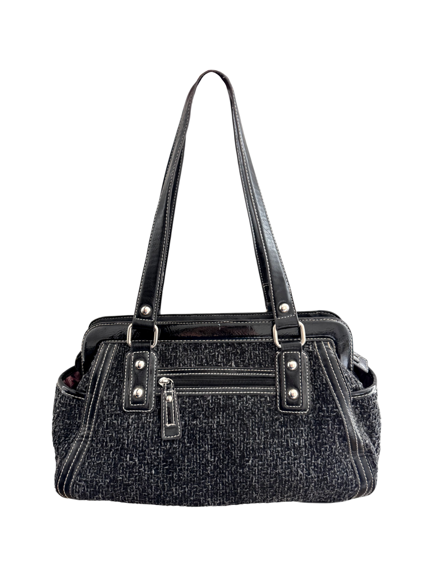 Vintage Noir Tweed Carryall