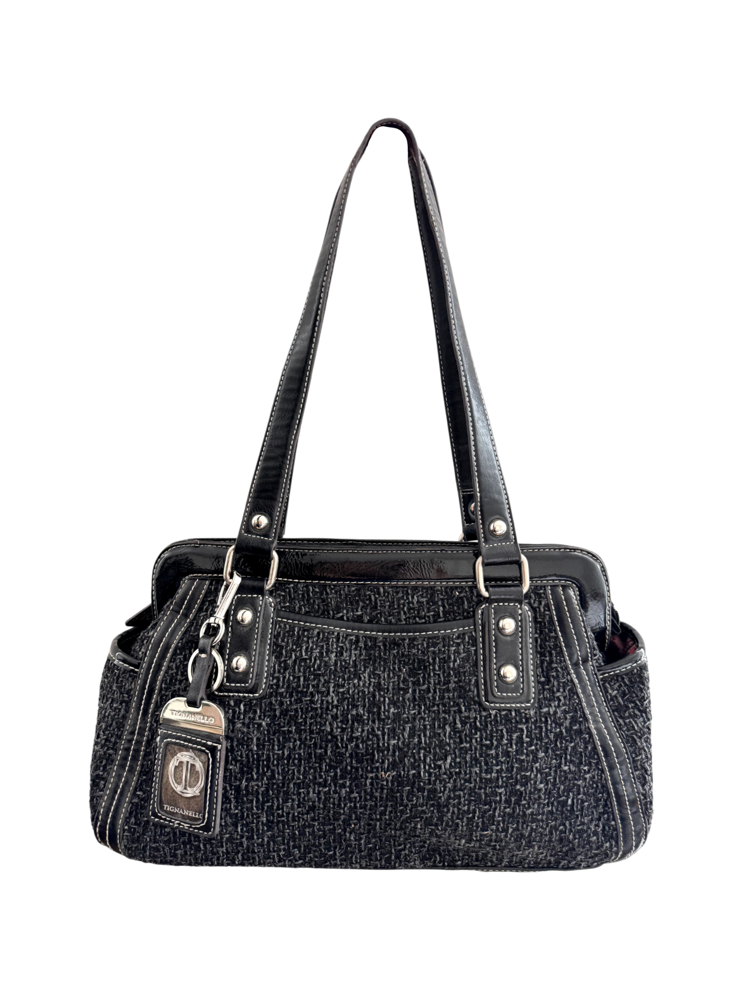 Vintage Noir Tweed Carryall