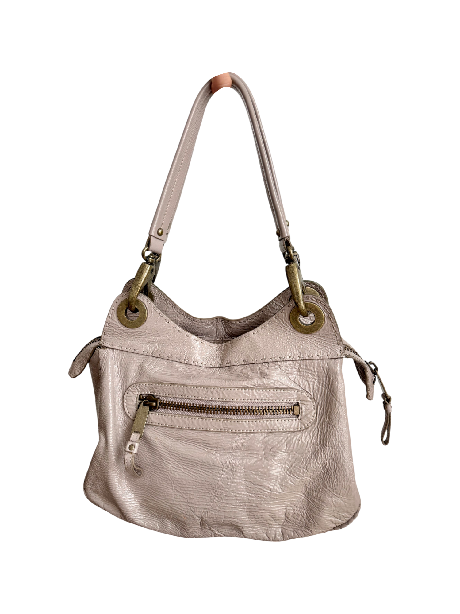 Vintage Y2K Studded Taupe Shoulder Purse (M)