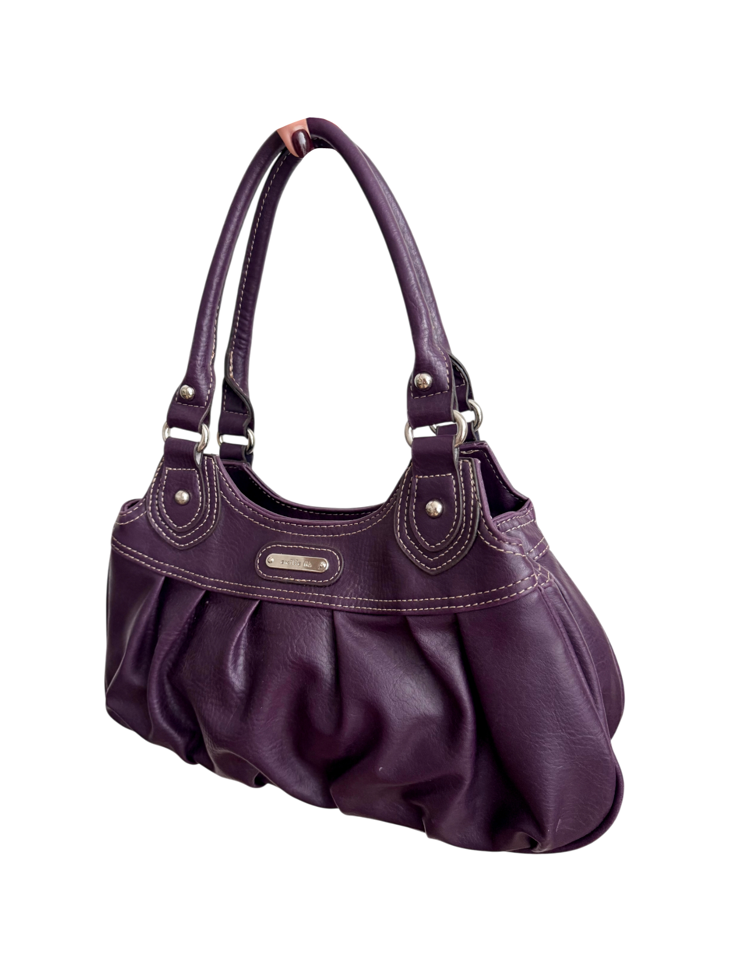 Vintage Y2K Eggplant Ruched Shoulder Purse