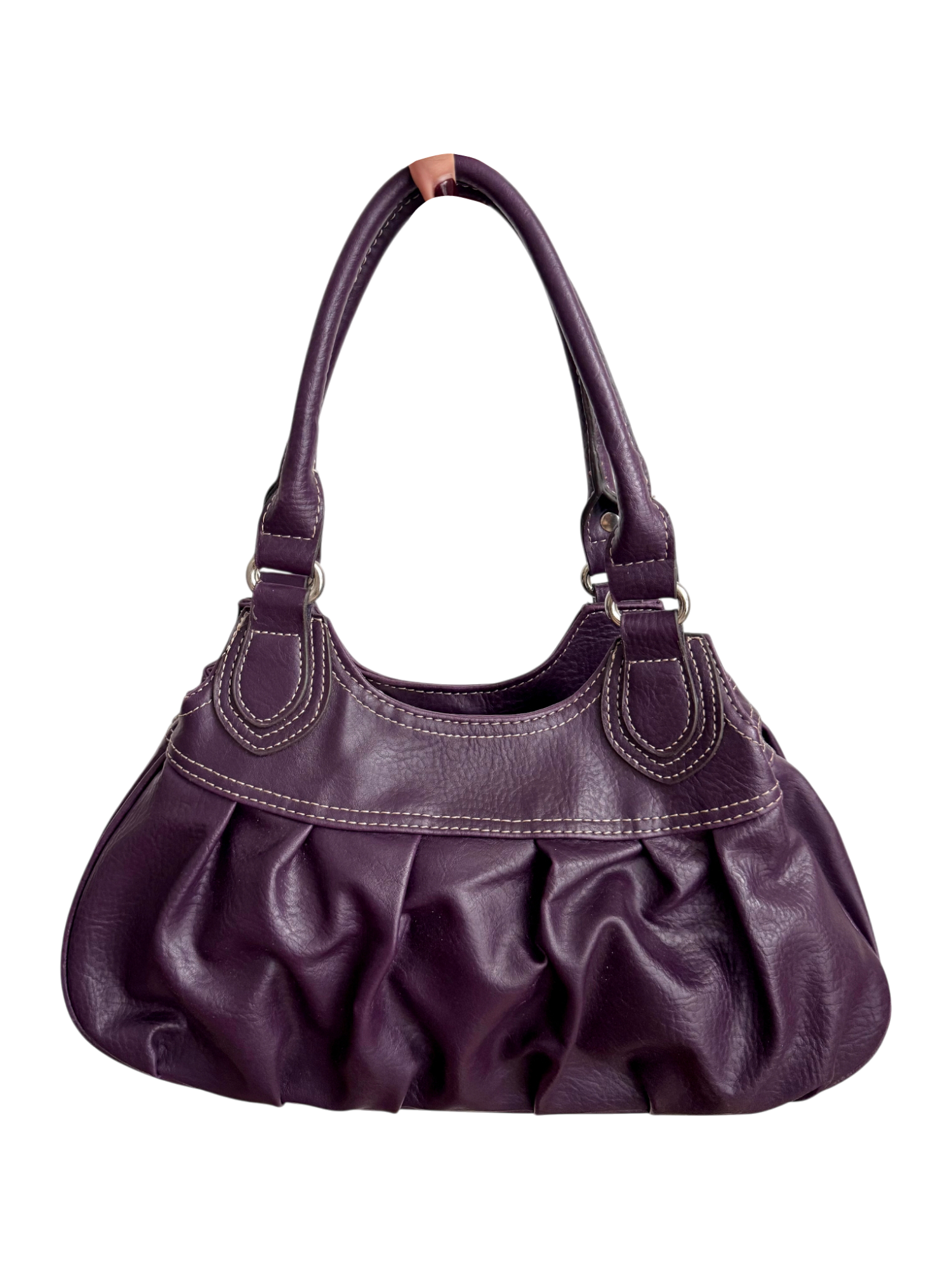 Vintage Y2K Eggplant Ruched Shoulder Purse