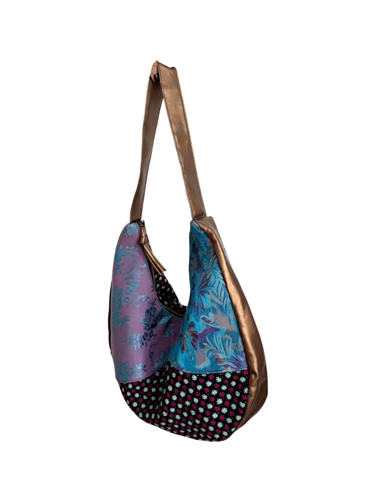 Vintage Brocade Patchwork Shoulder Bag