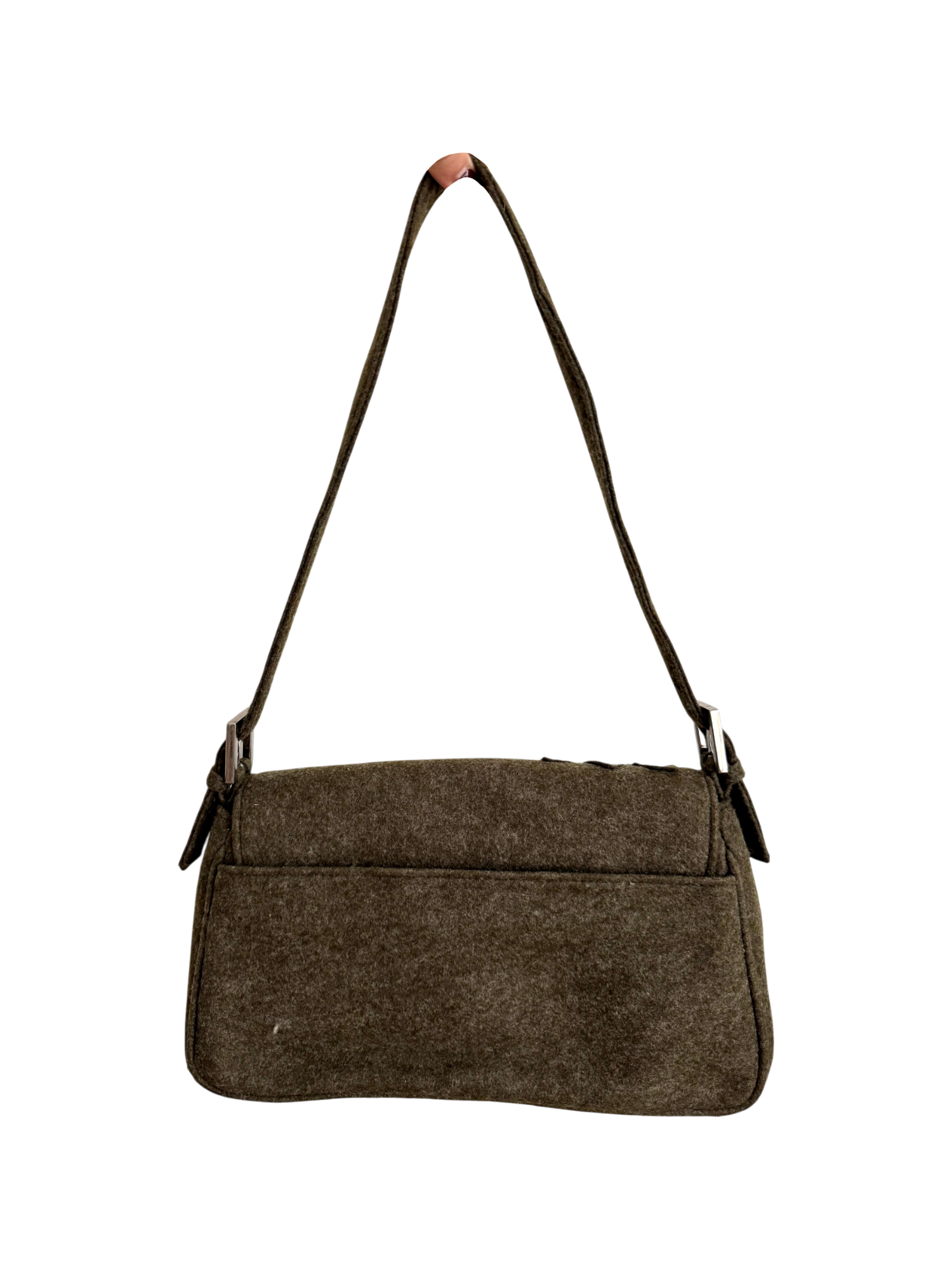 Vintage Y2K Olive Embroidered Shoulder Bag