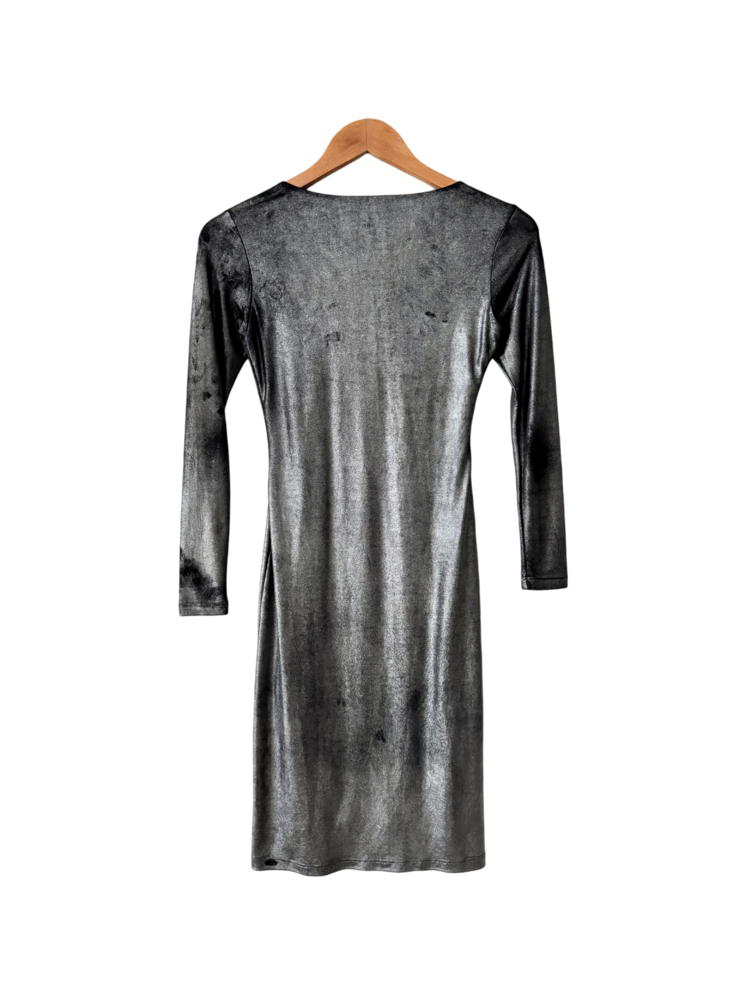 Vintage Y2K Liquid Silver Dress (S)