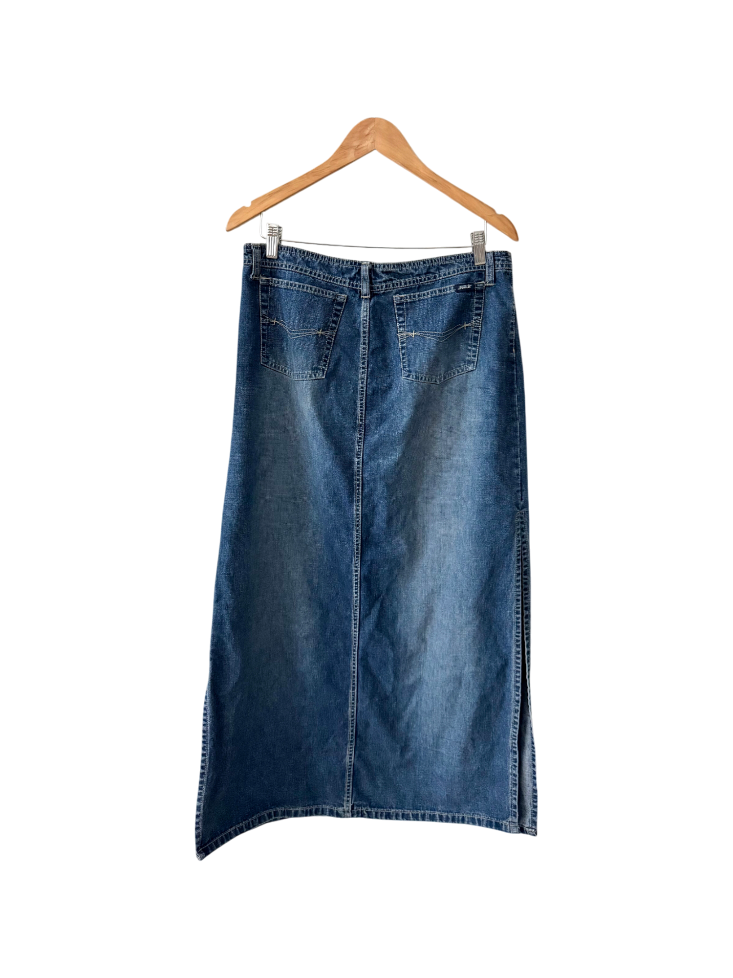 Vintage 90s Off Duty Denim Midi (L)