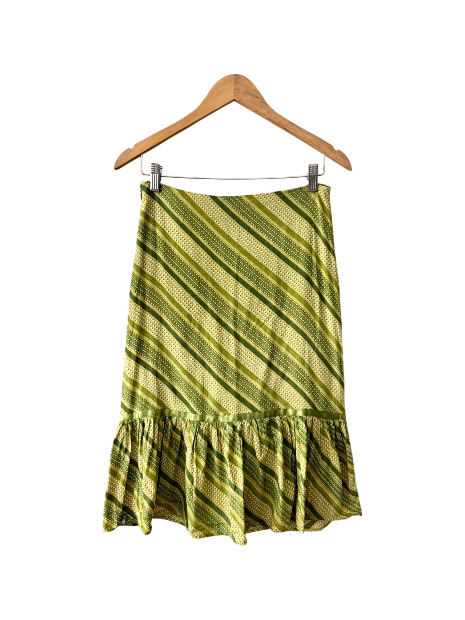 Vintage Y2K Matcha Mood Midi Skirt (S)