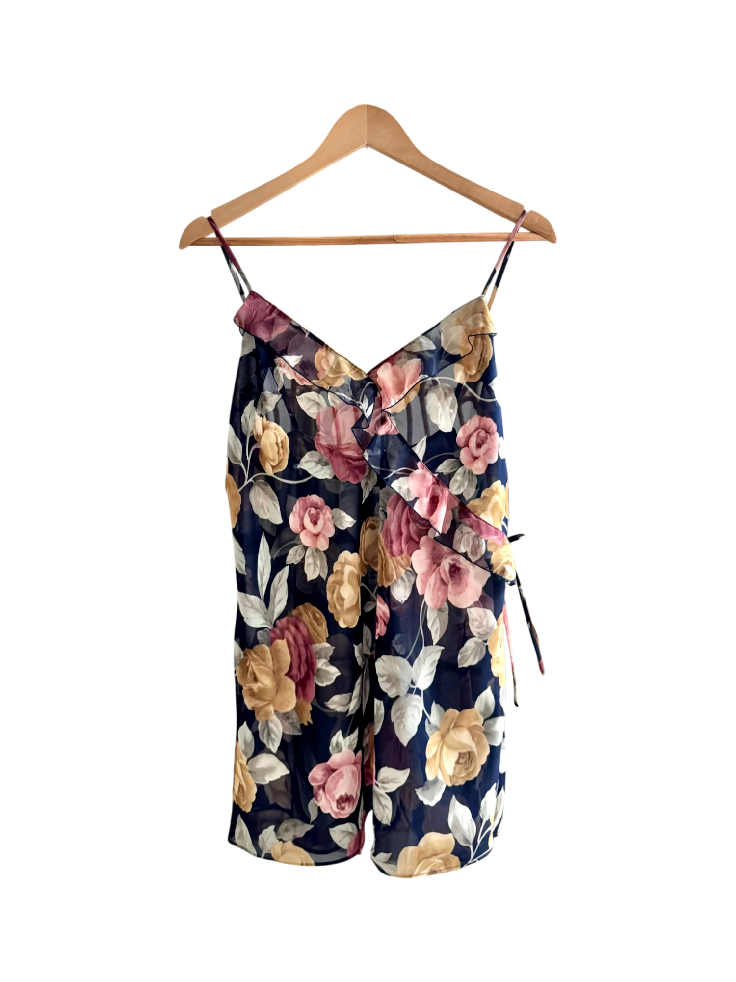 Vintage 90s Midnight Garden Tie Slip (S/M)