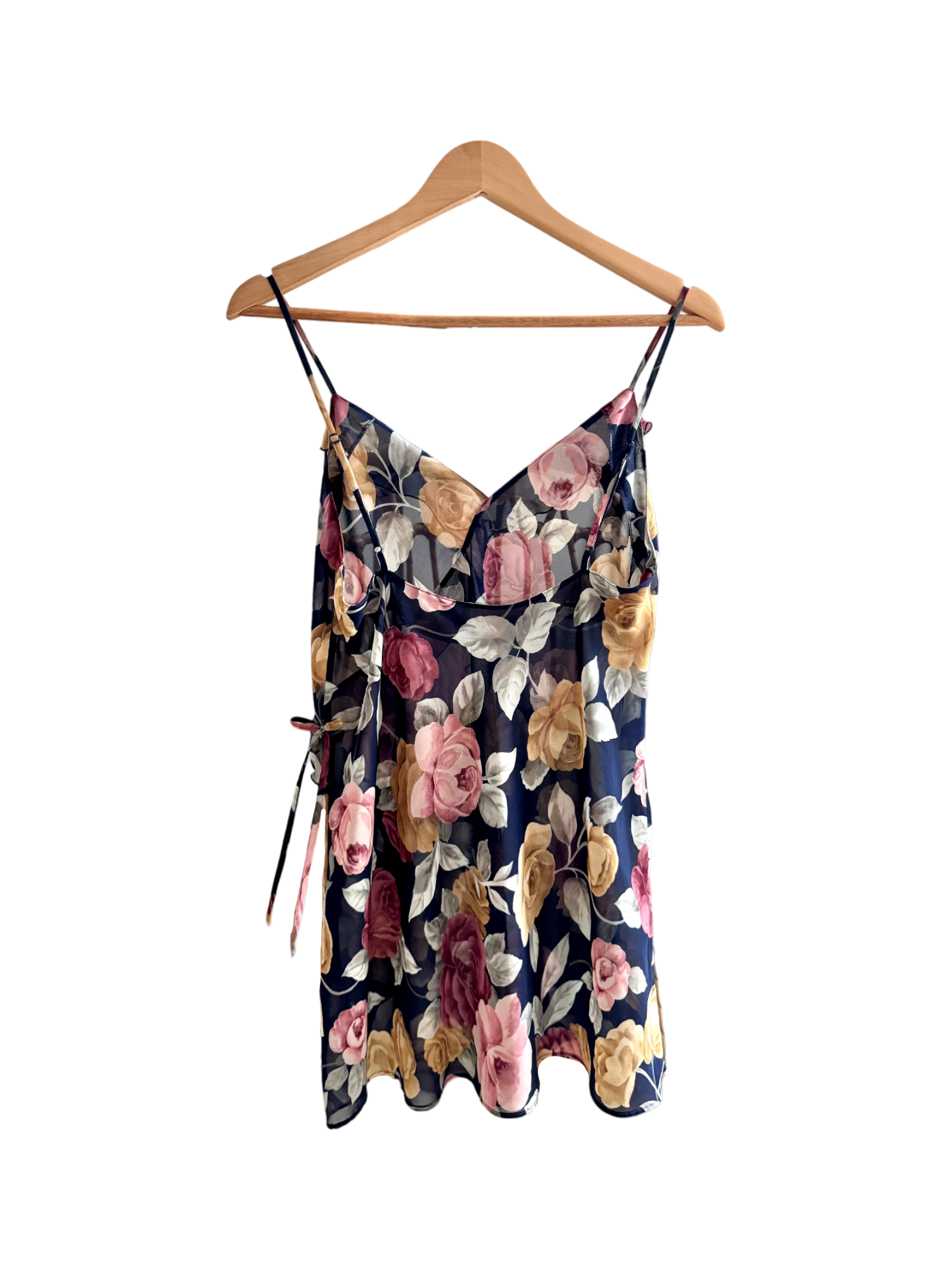 Vintage 90s Midnight Garden Tie Slip (S/M)