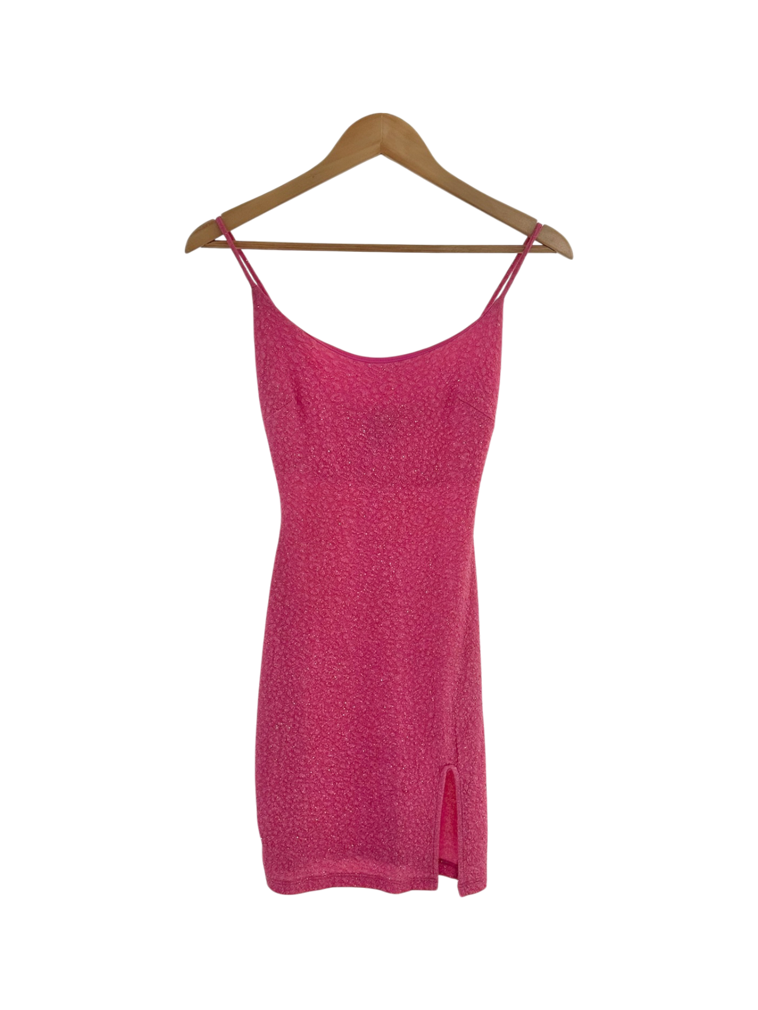 Vintage Y2K Raspberry Knit Mini Slip Dress (XS)