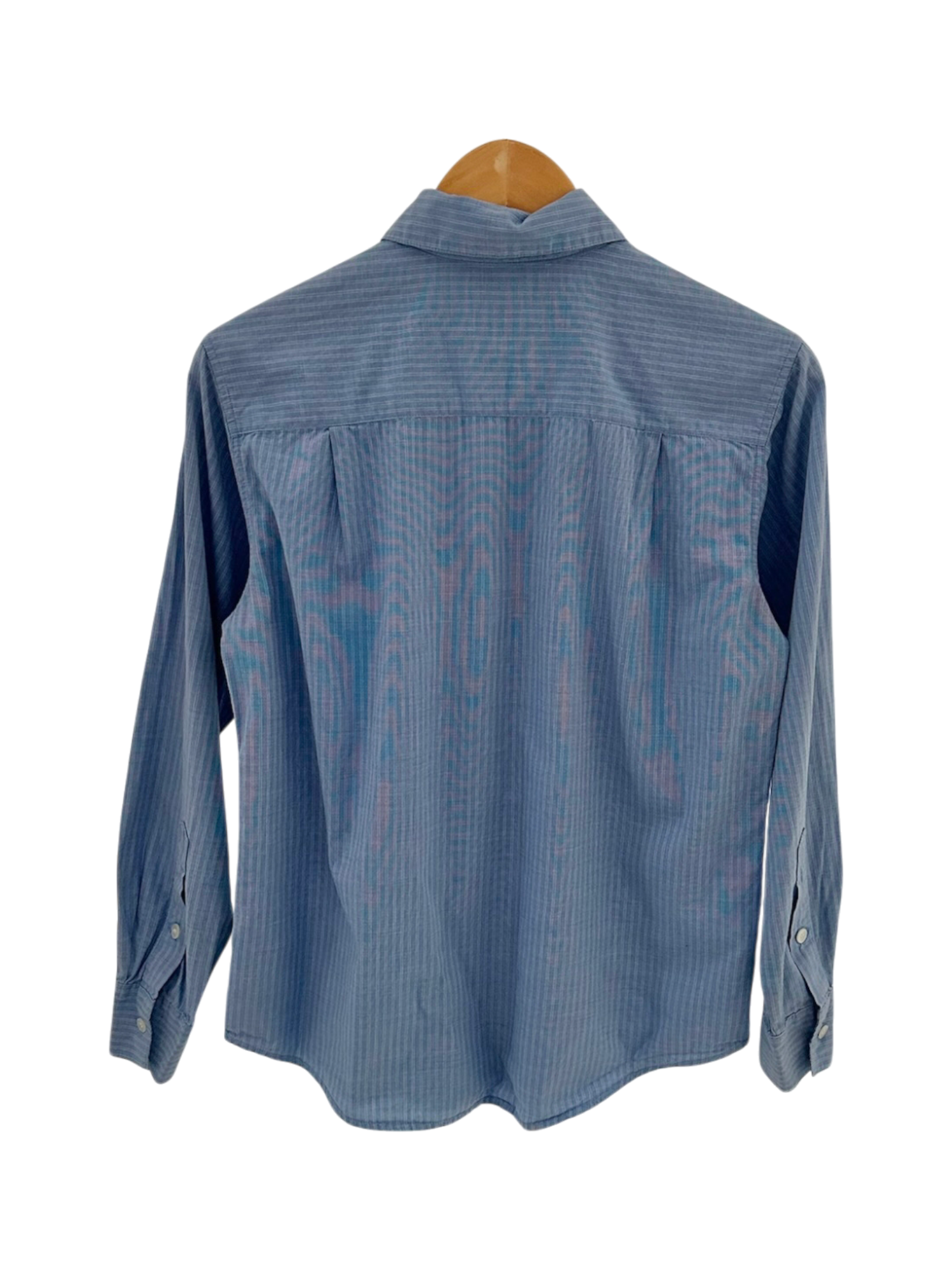 Vintage 90s Soft Blue Pinstripe Button-Down (S)