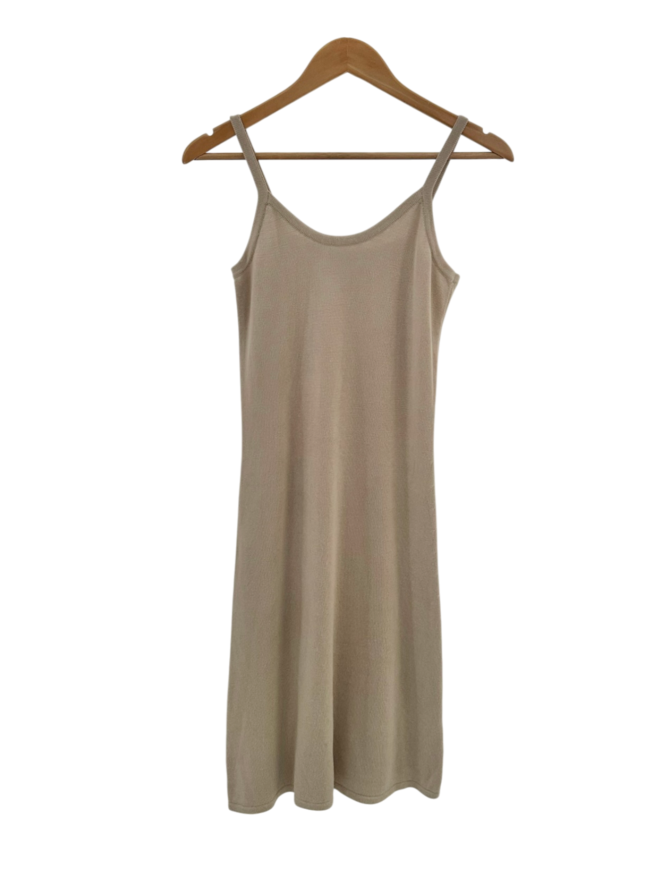 Vintage 90s Sand Knit Slip Dress (S)