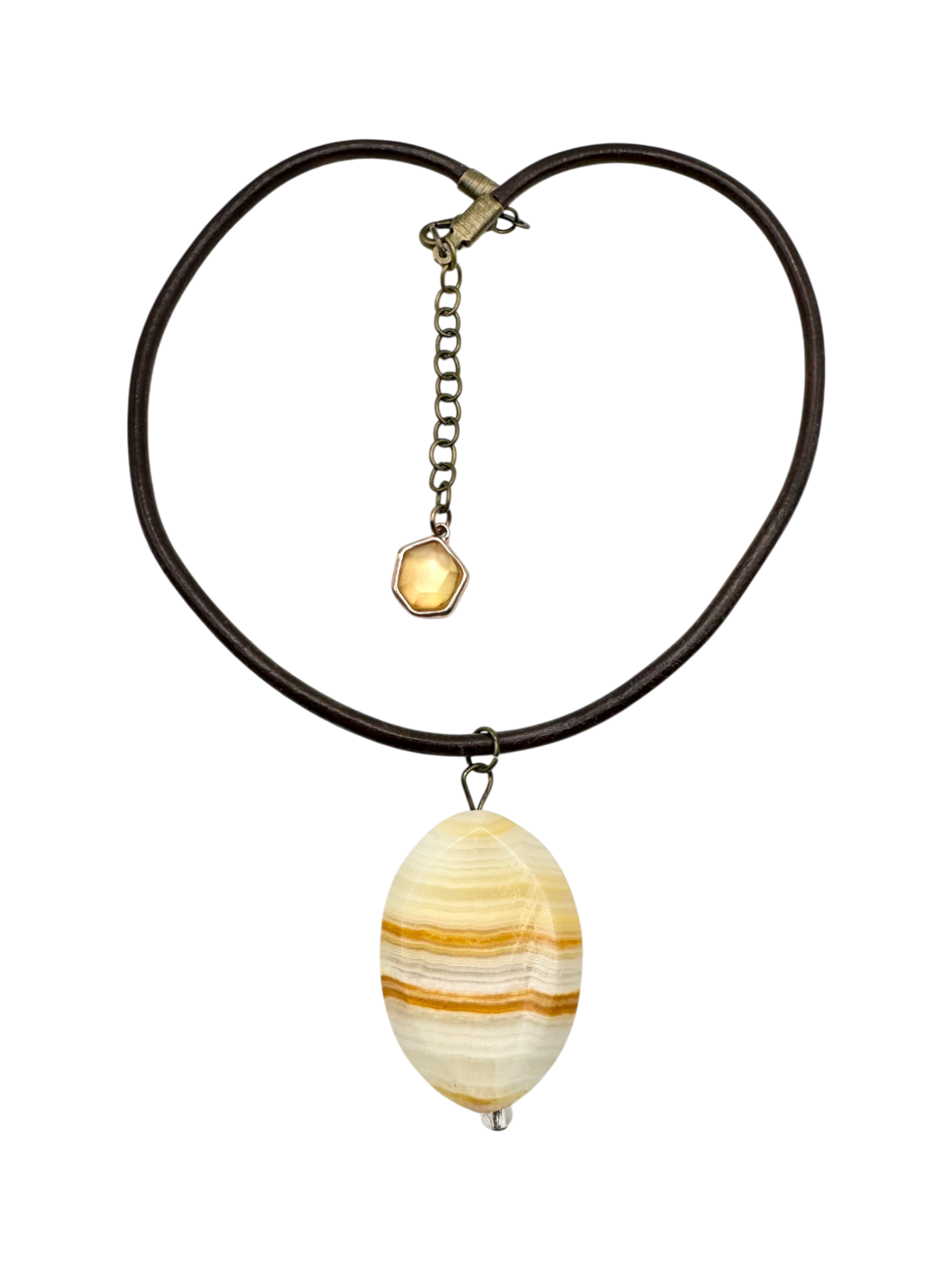 Vintage Golden Onyx Drift Pendant Choker