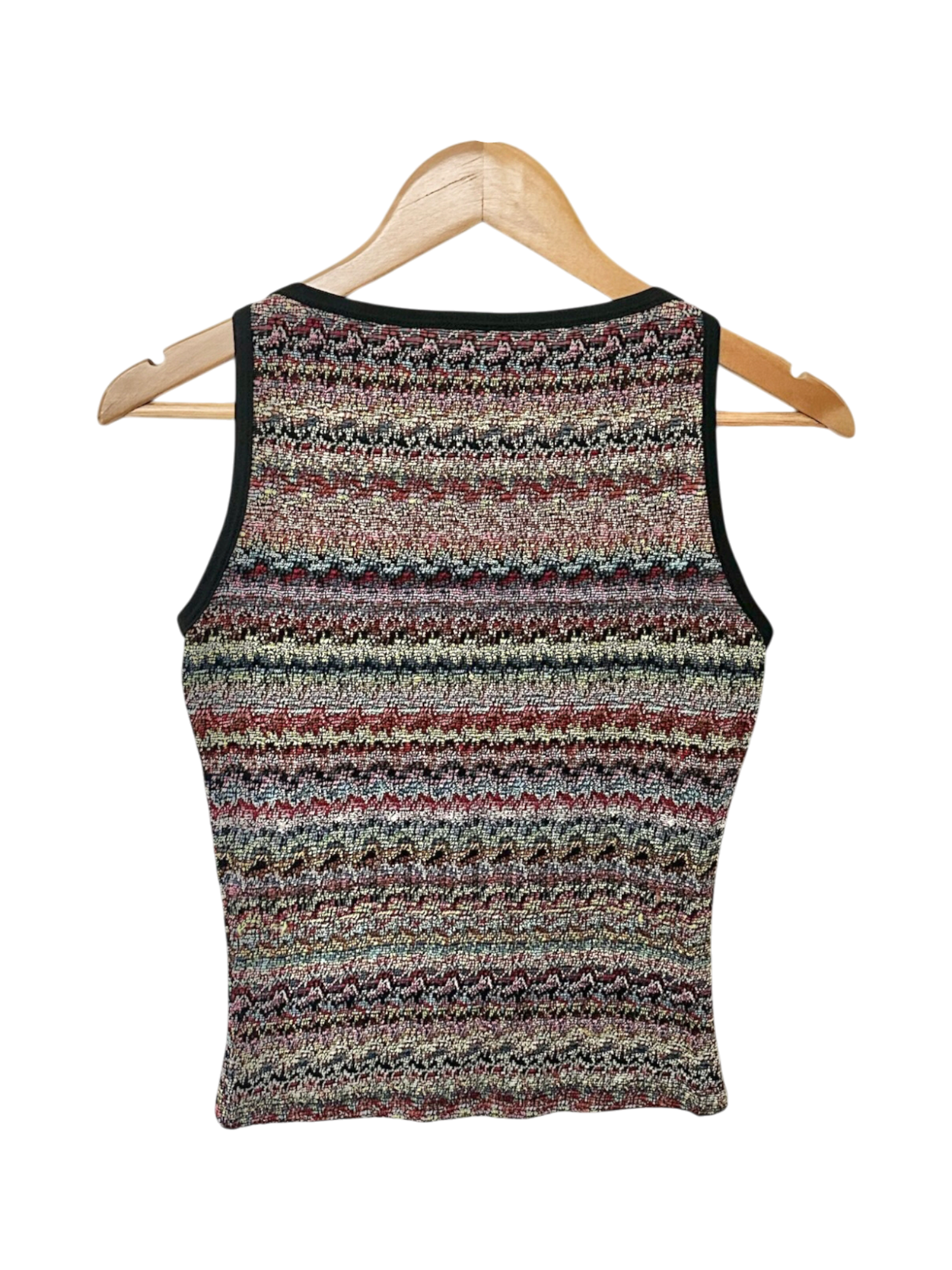 Vintage 90s Contrast Zigzag Knit Top (S)