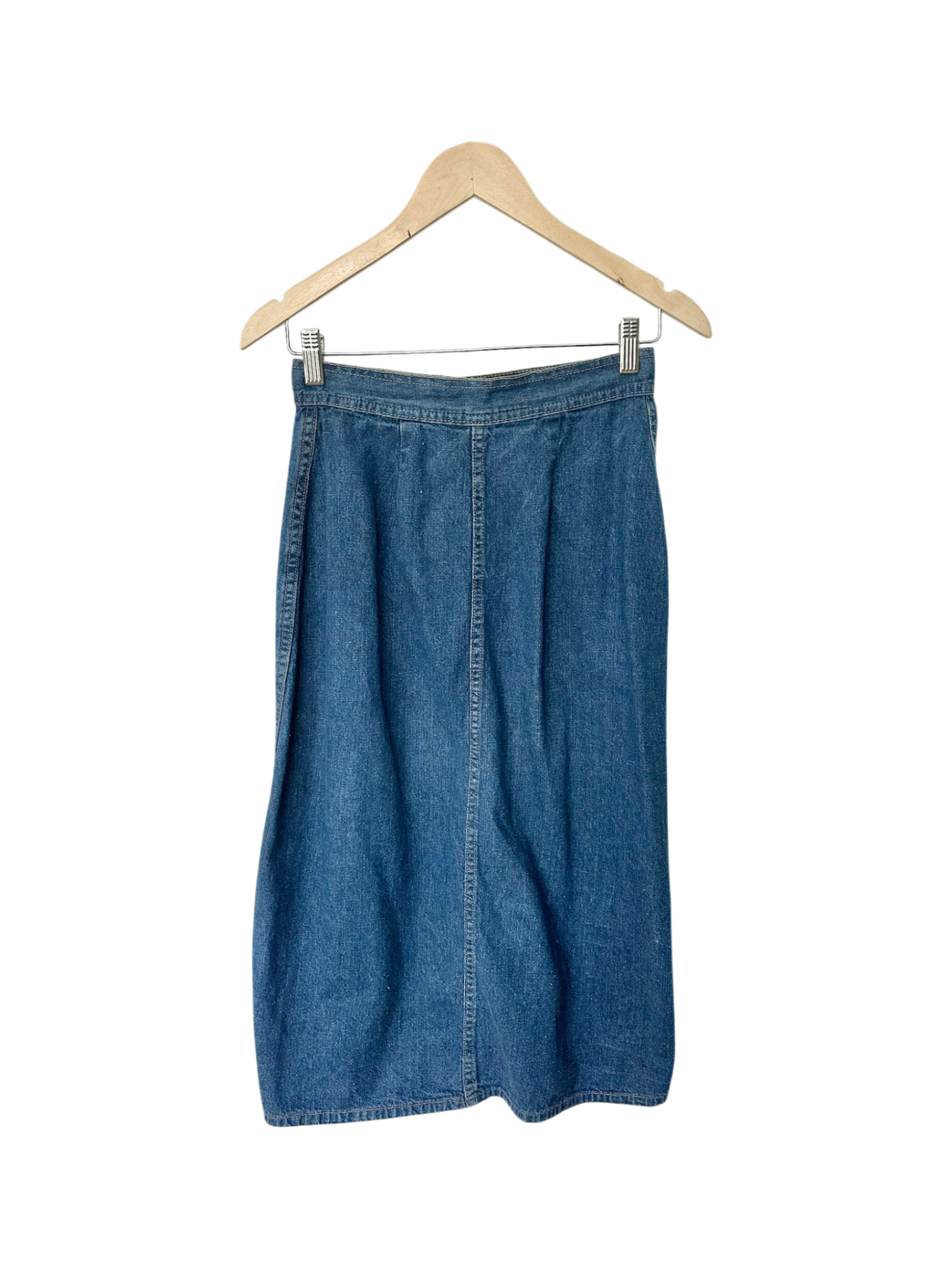 Vintage 80s Classic Denim MIdi Skirt (S)