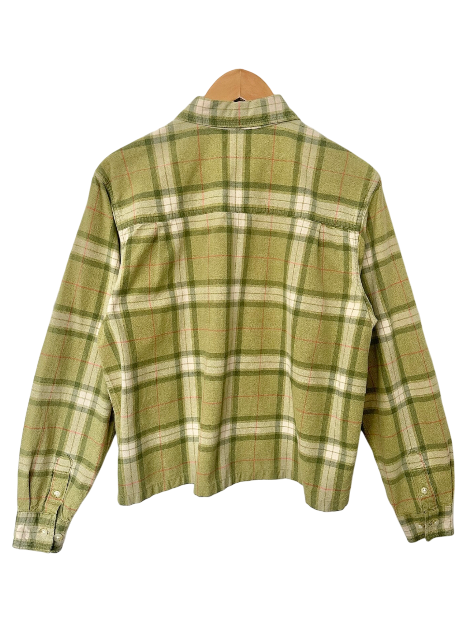 Vintage Retro Green Plaid Button-Up (L/XL)