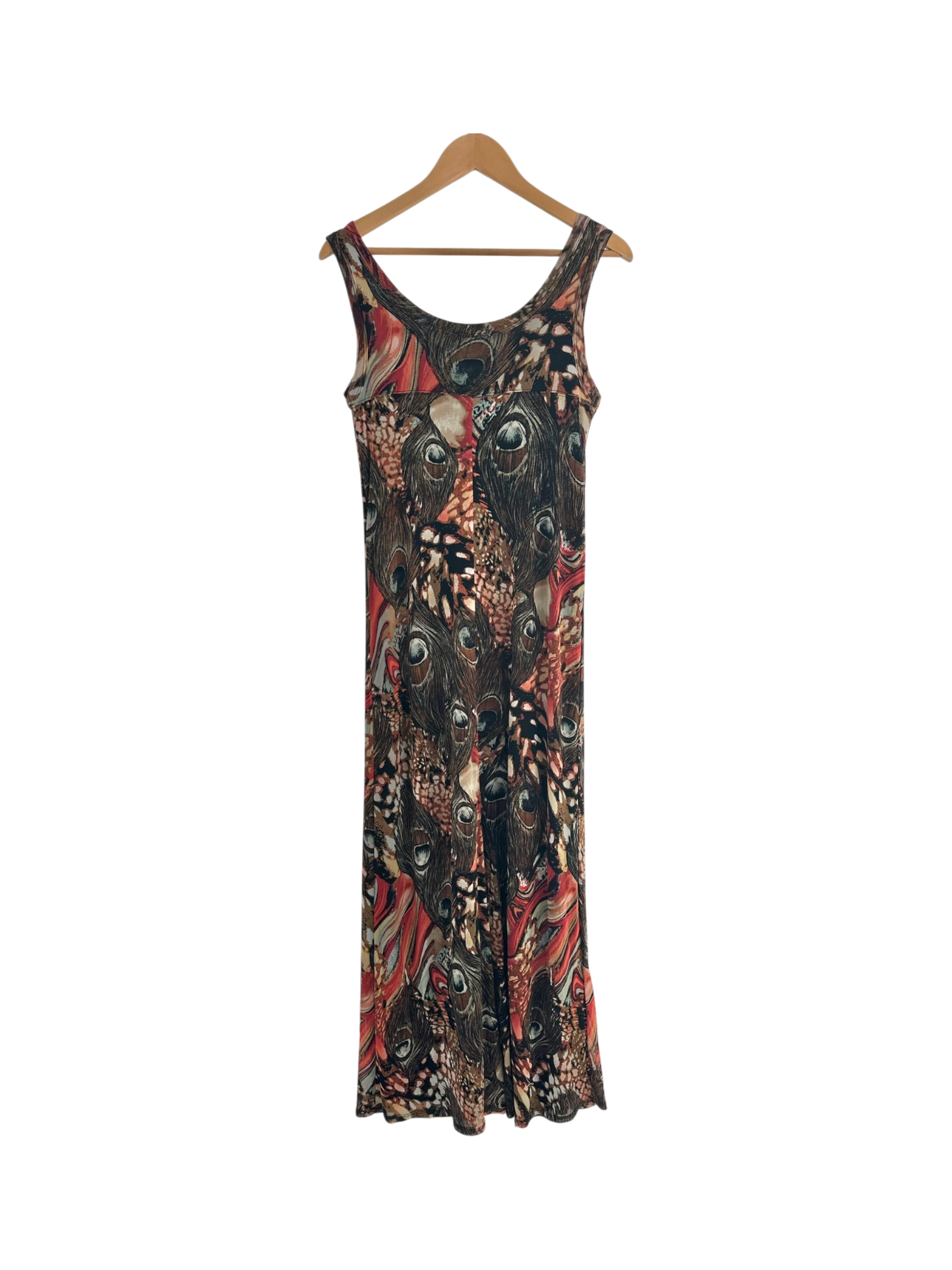 Vintage Y2K Peacock Print Siren Dress (M)