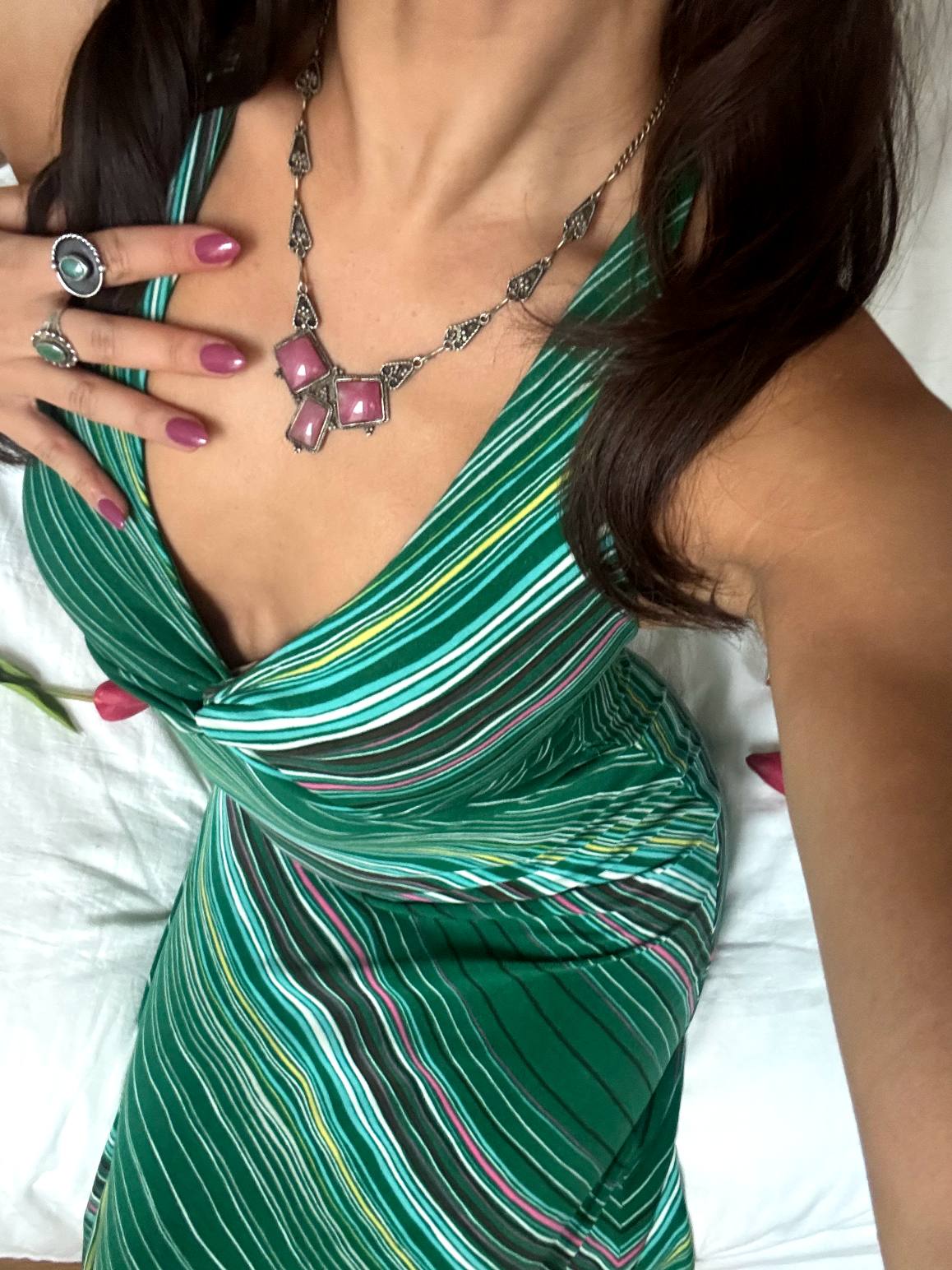 Vintage Ornate Dusty Rose Jewel Necklace