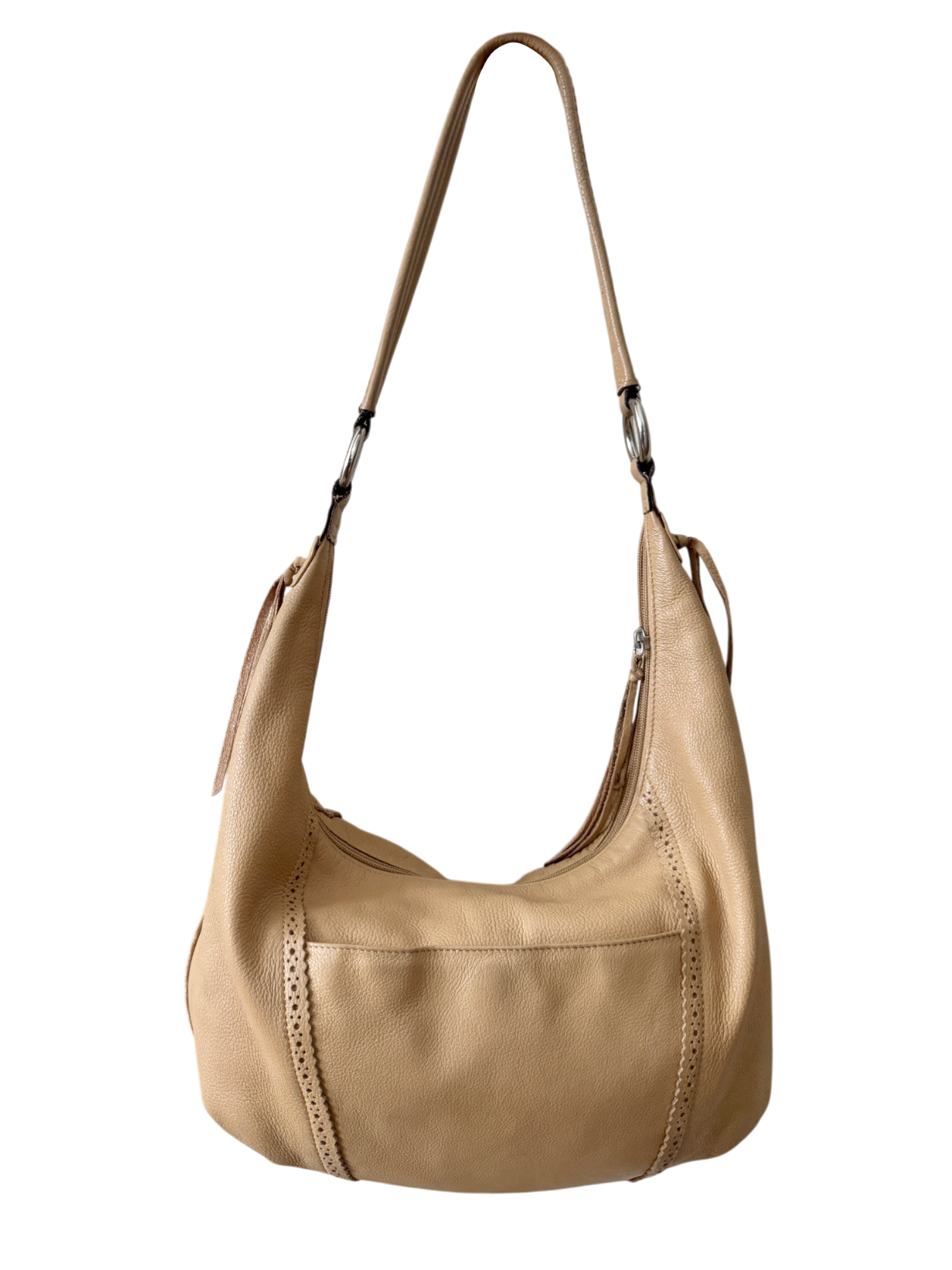 Vintage Y2K Buttercream Leather Slouch Bag