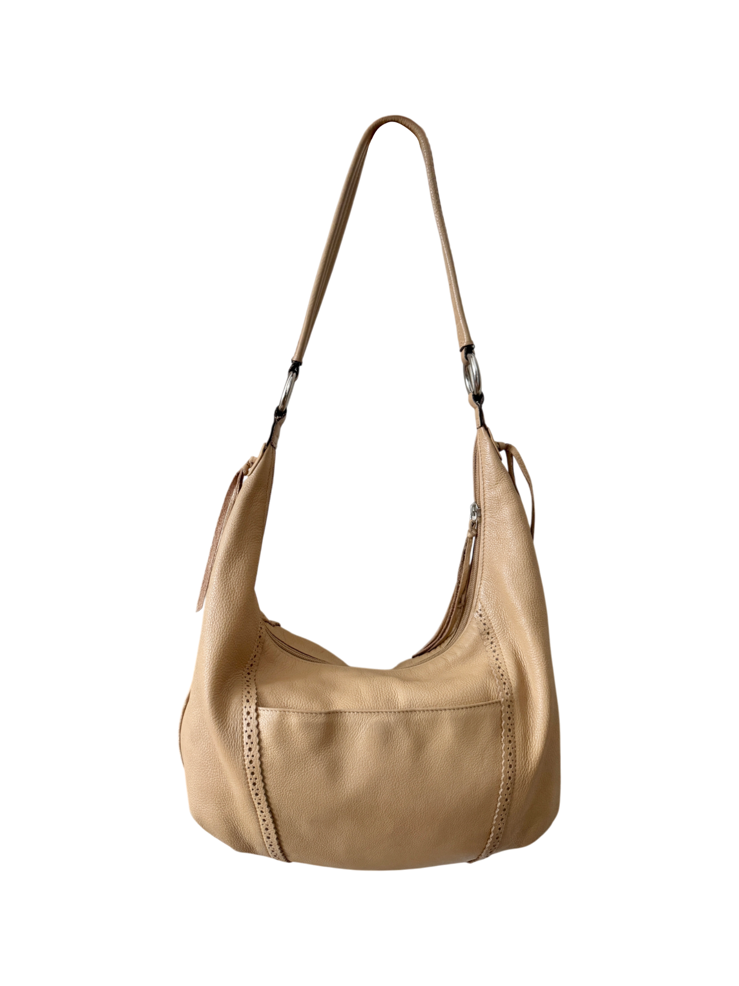 Vintage Y2K Buttercream Leather Slouch Bag