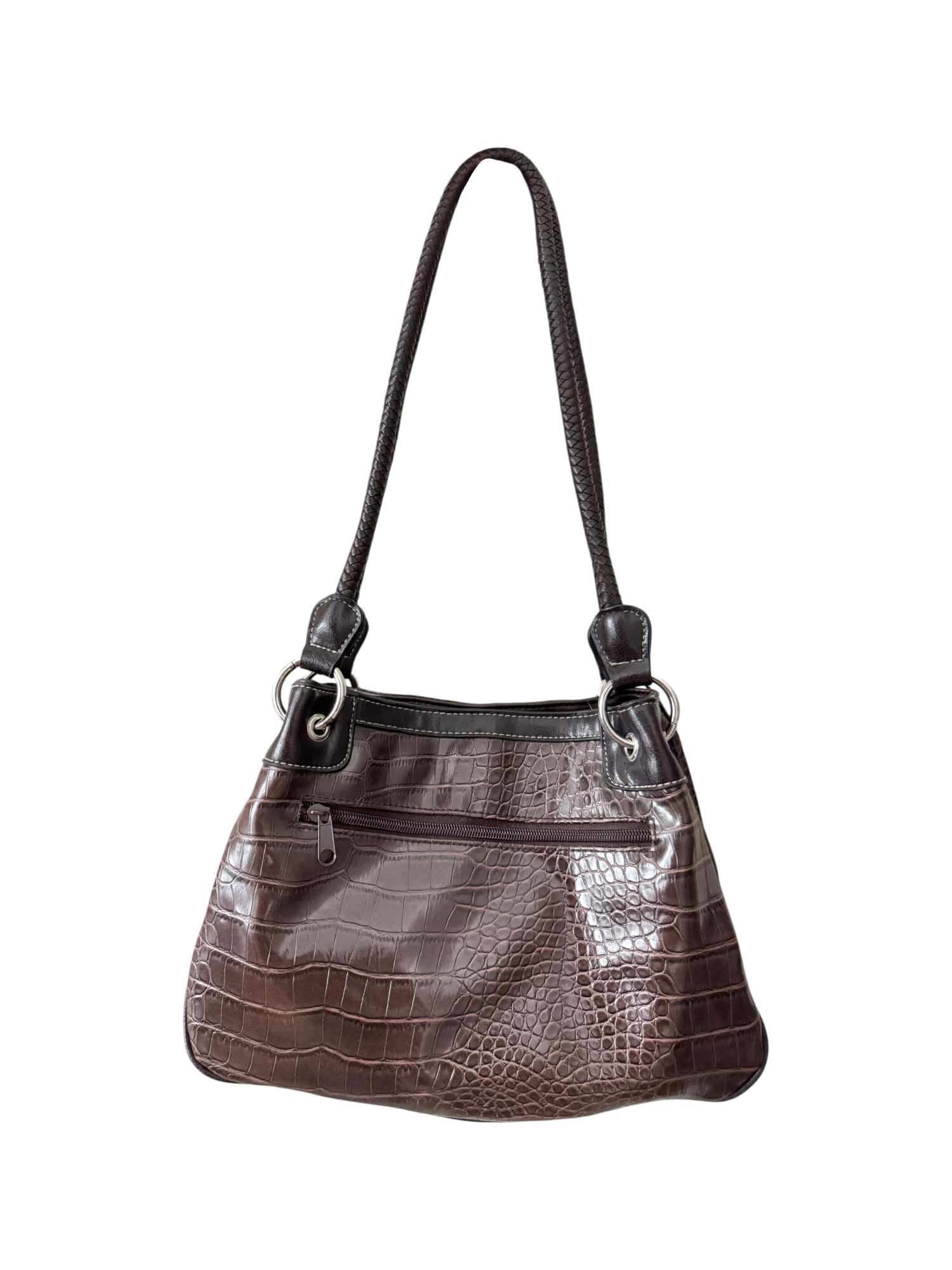 Vintage 90s Mocha Croc Bag