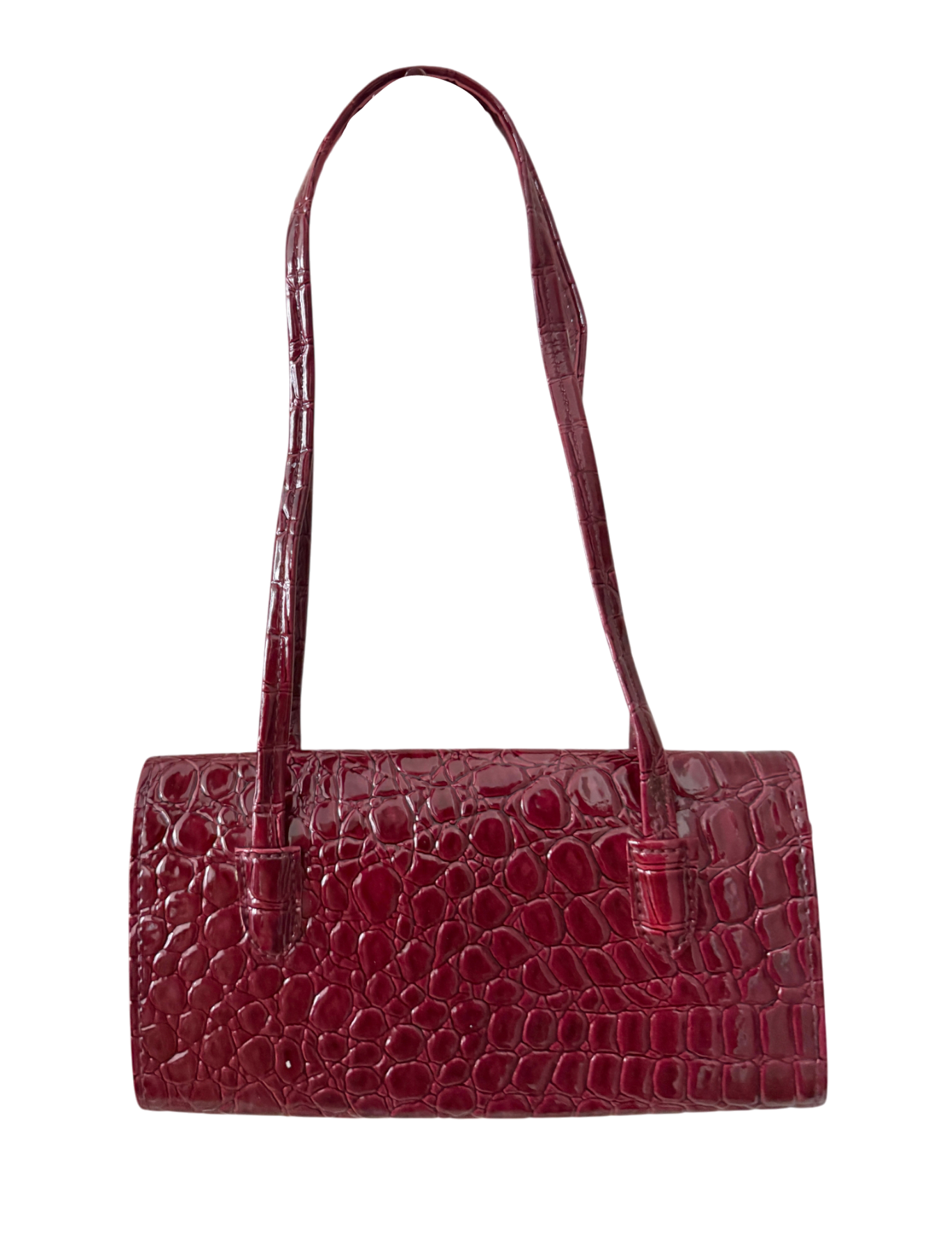 Vintage 90s Mini Merlot Croc Bag