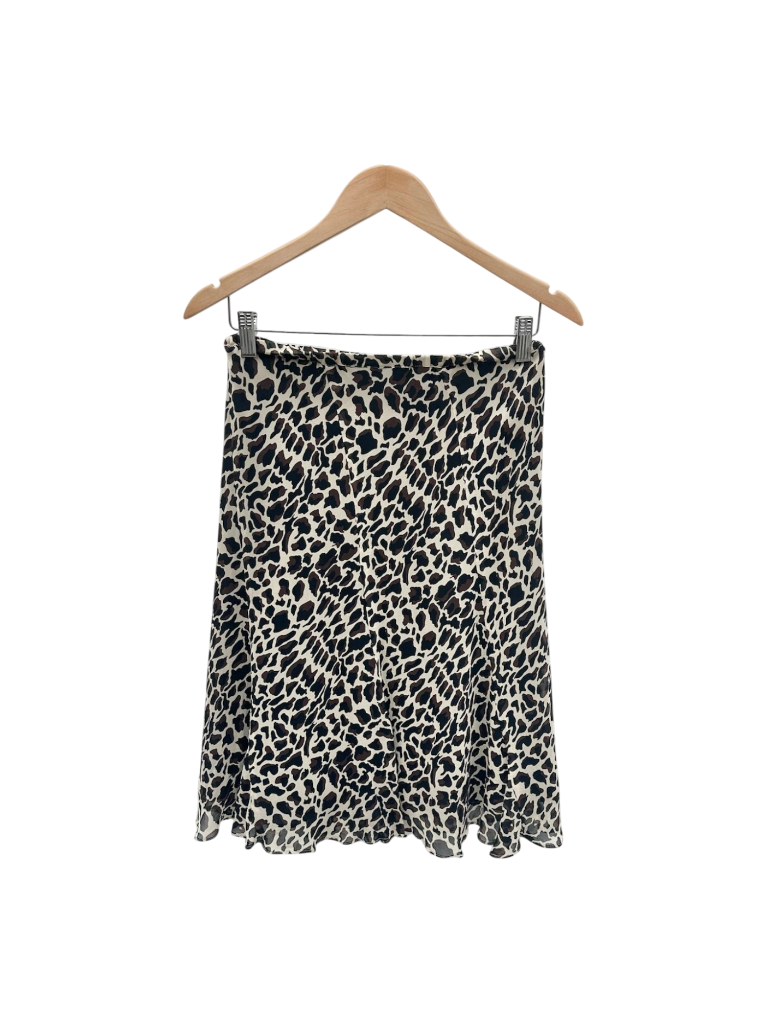 Vintage 90s Cheetah Silk Midi Skirt (S/M)