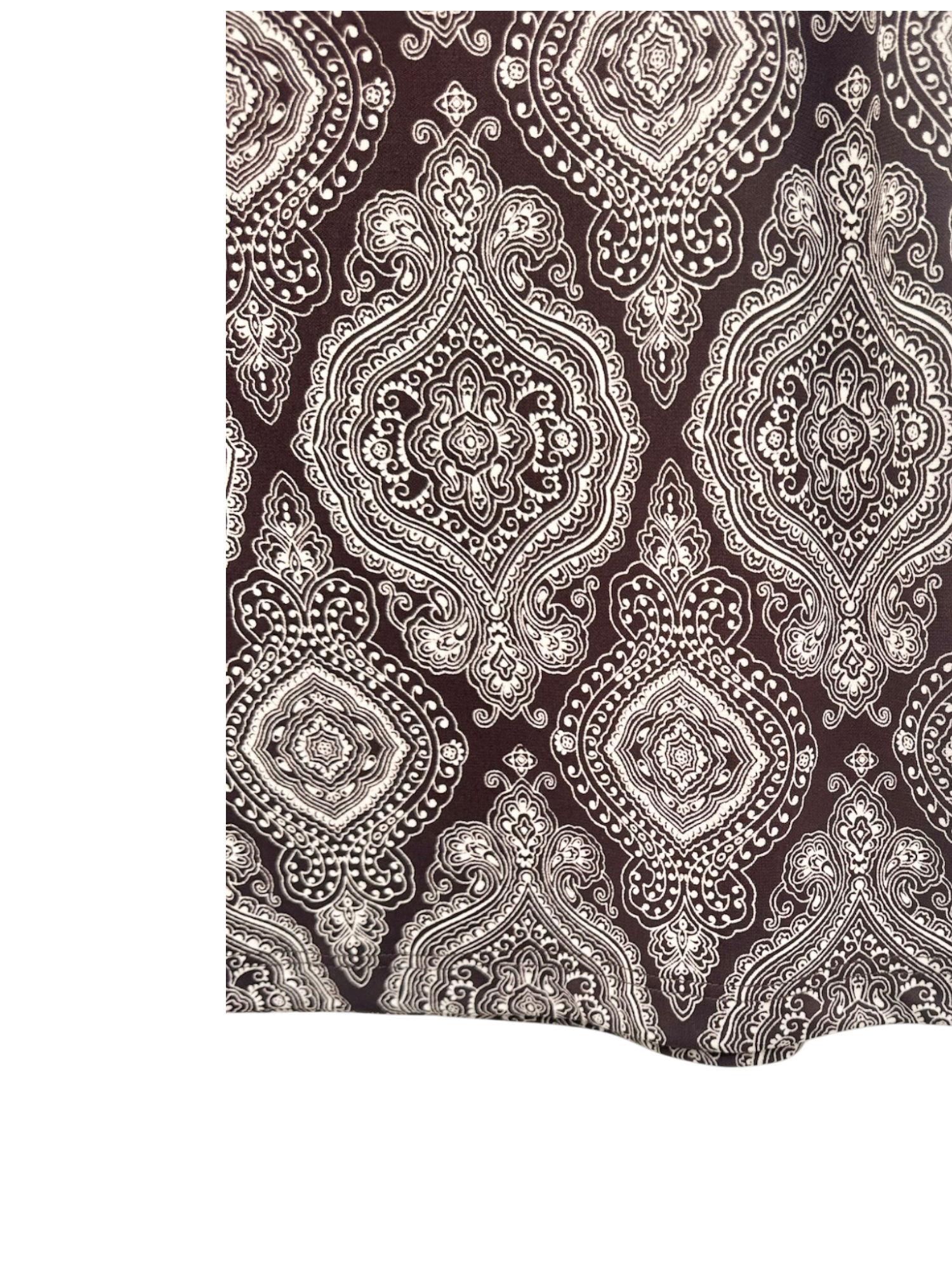 Vintage 90s Paisley Taupe Midi Skirt (M)