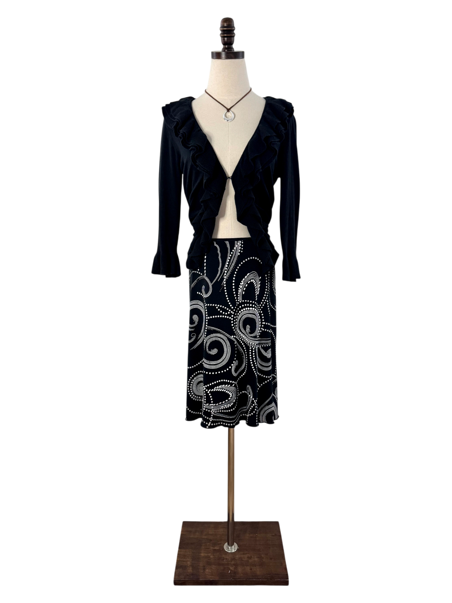 Vintage Y2K Vivienne Tam Ruffle Front Cardigan Top (M)