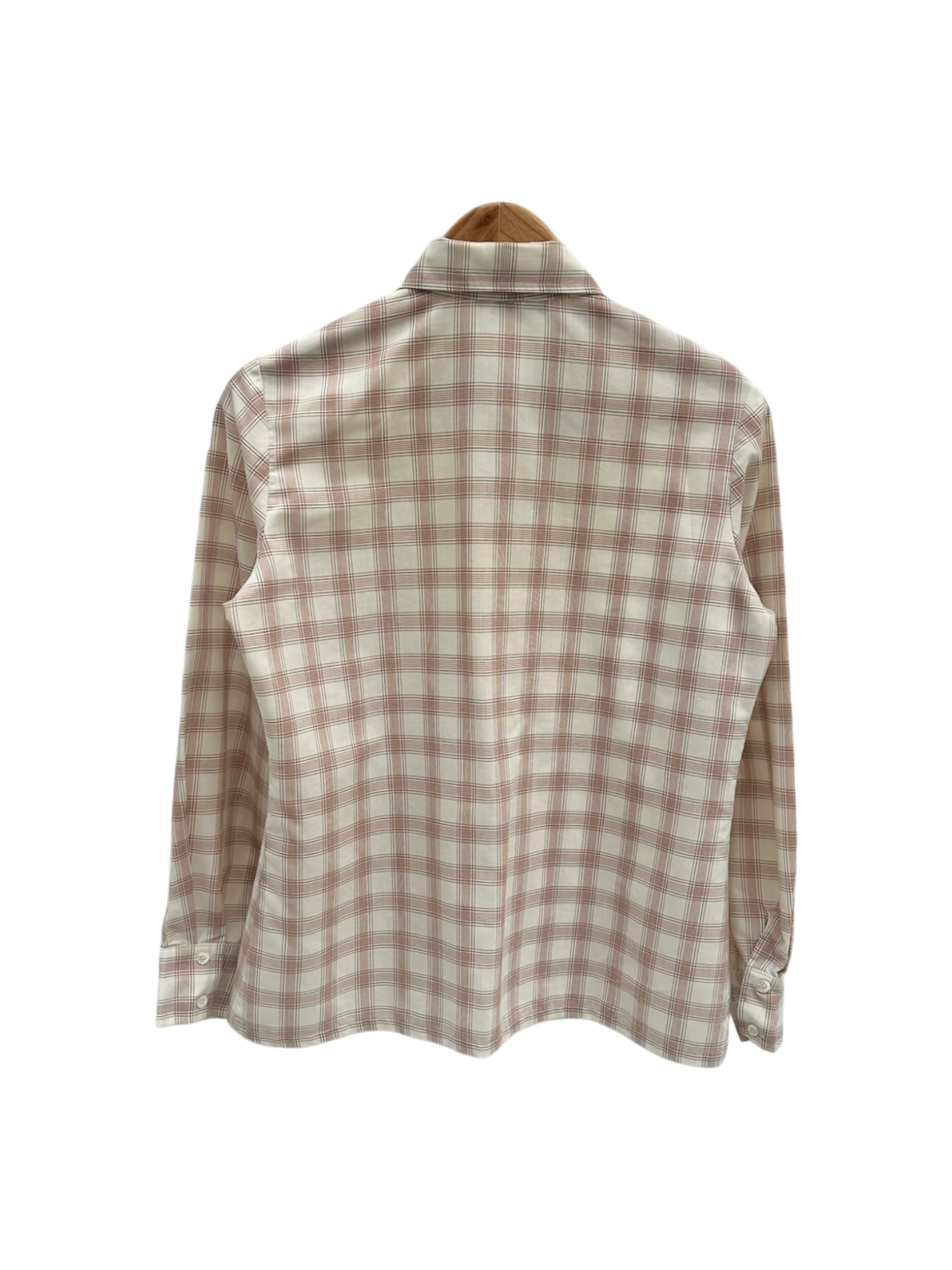 Vintage 90s Peach Plaid Button Up (M)