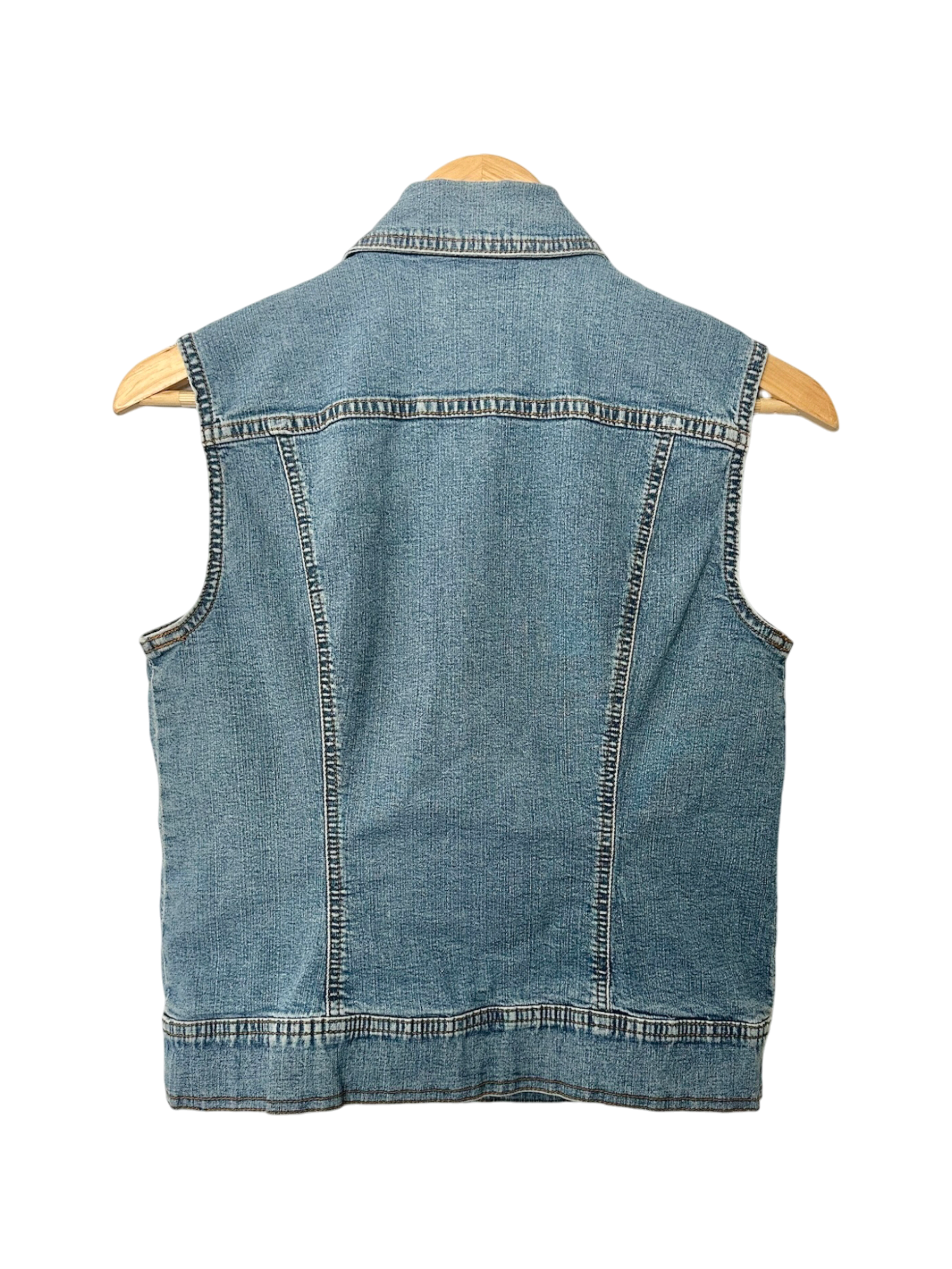Vintage Y2K Softened Denim Button Vest (S/M)