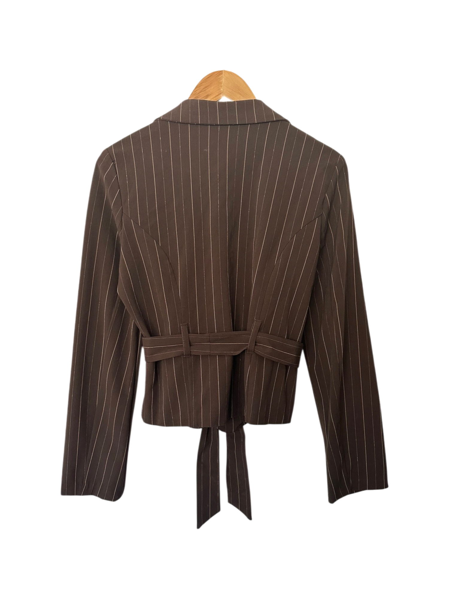 Vintage 90s Chocolate Pinstripe Tie Blazer (M)