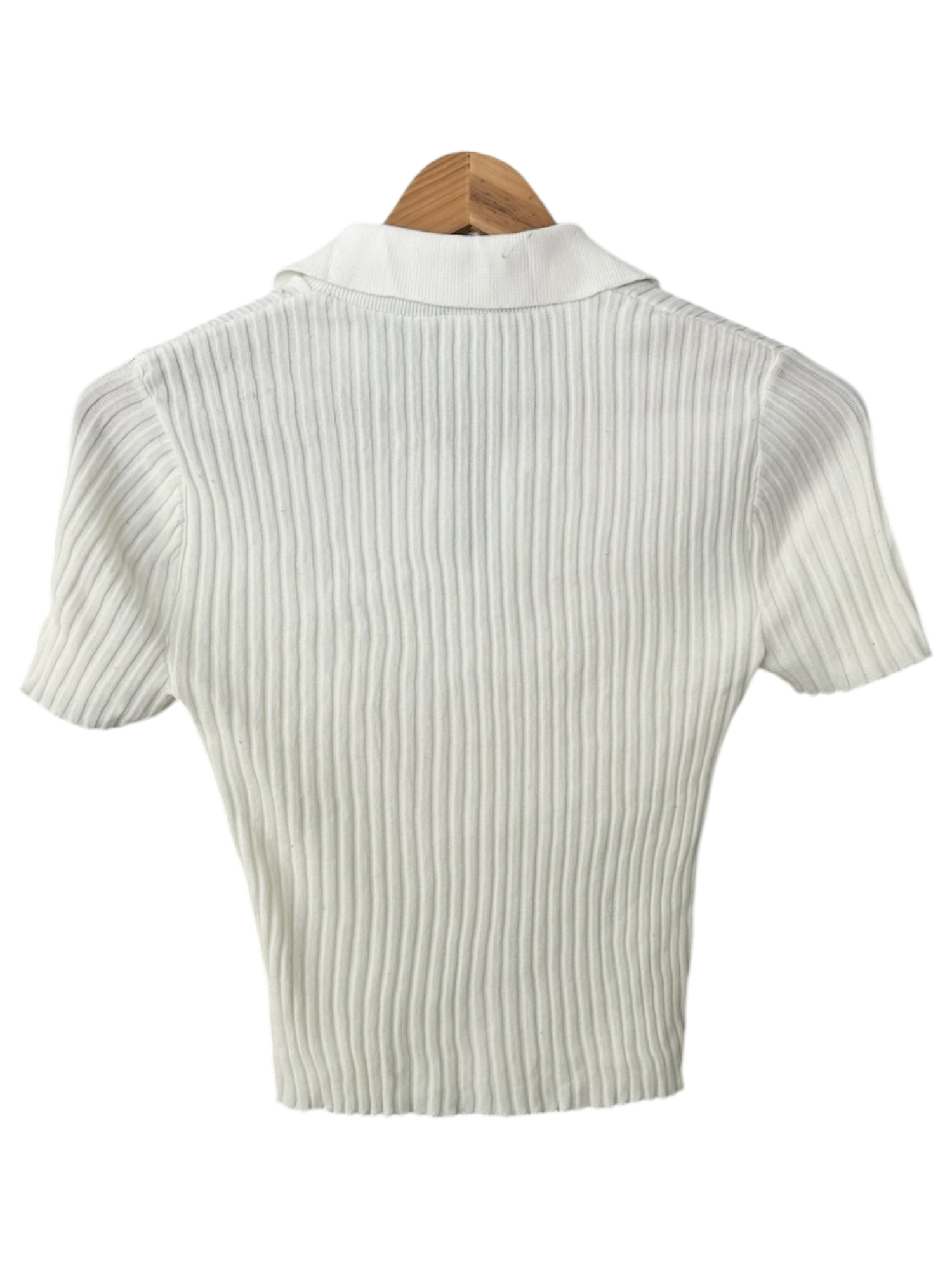 Vintage Y2K Ribbed Zip Polo Top (XS)