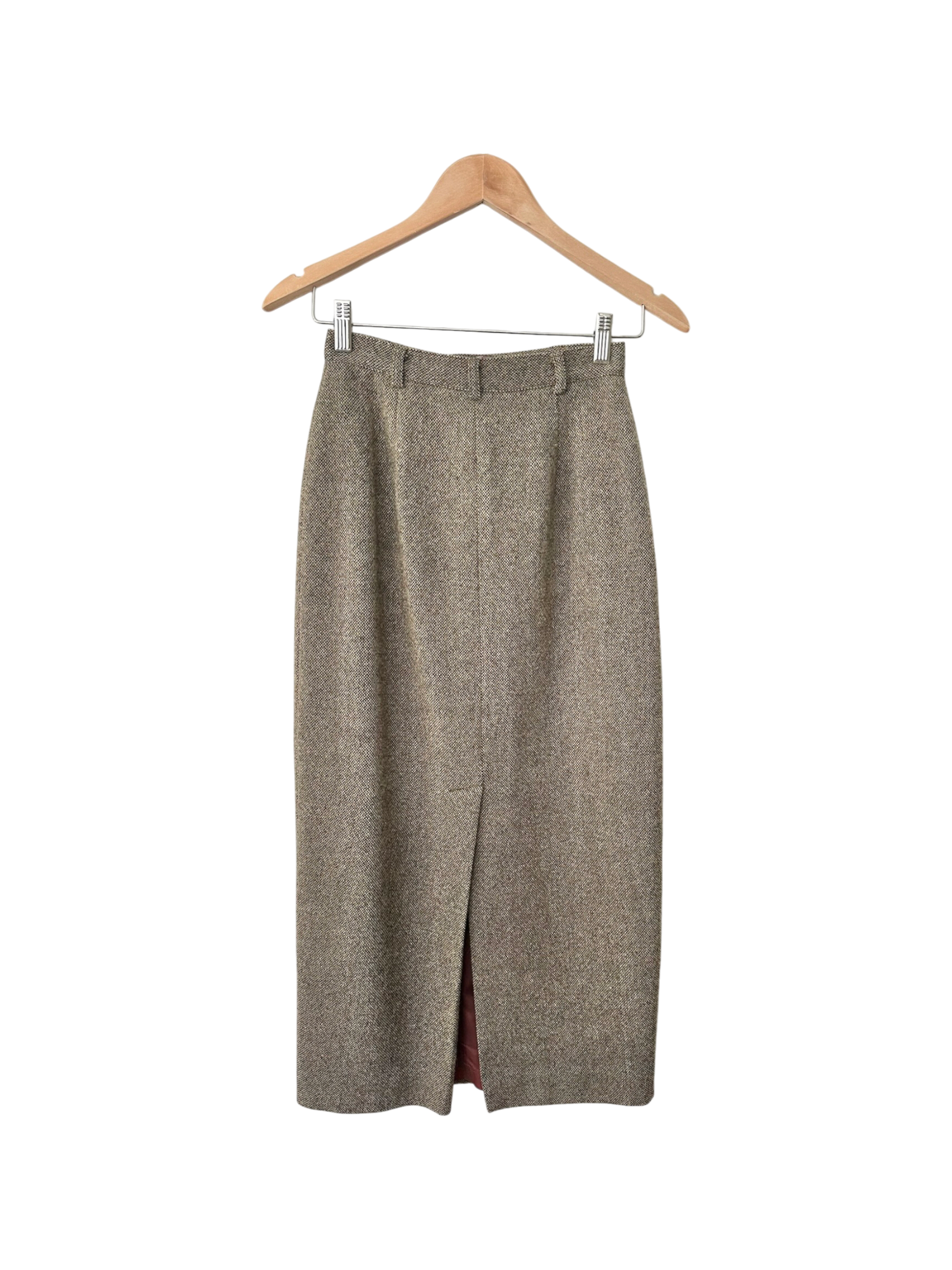 Vintage 90s Tailored Wool Midi Skirt (XS)