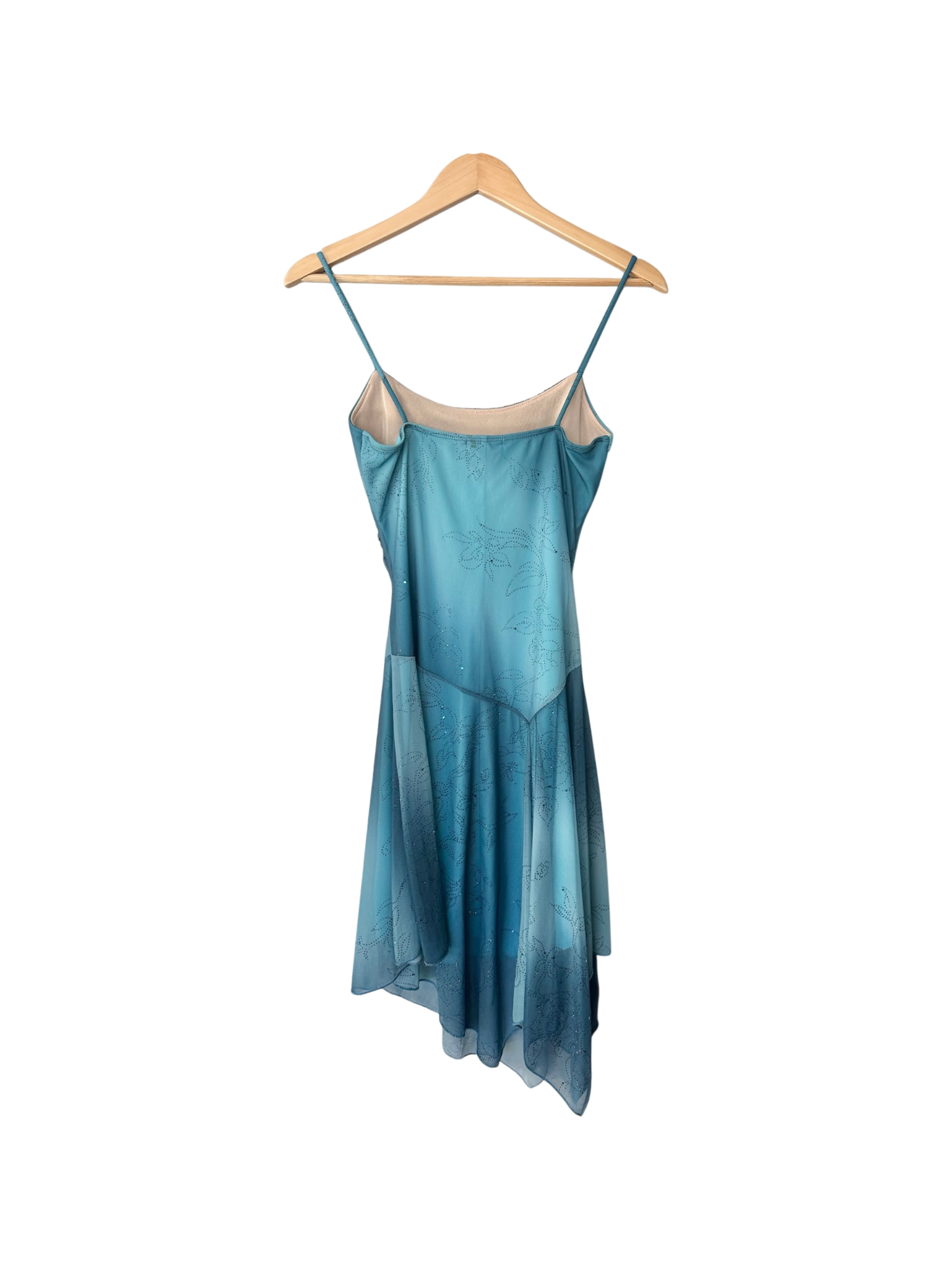 Vintage 90s Blue Hour Chiffon Midi Dress (S)