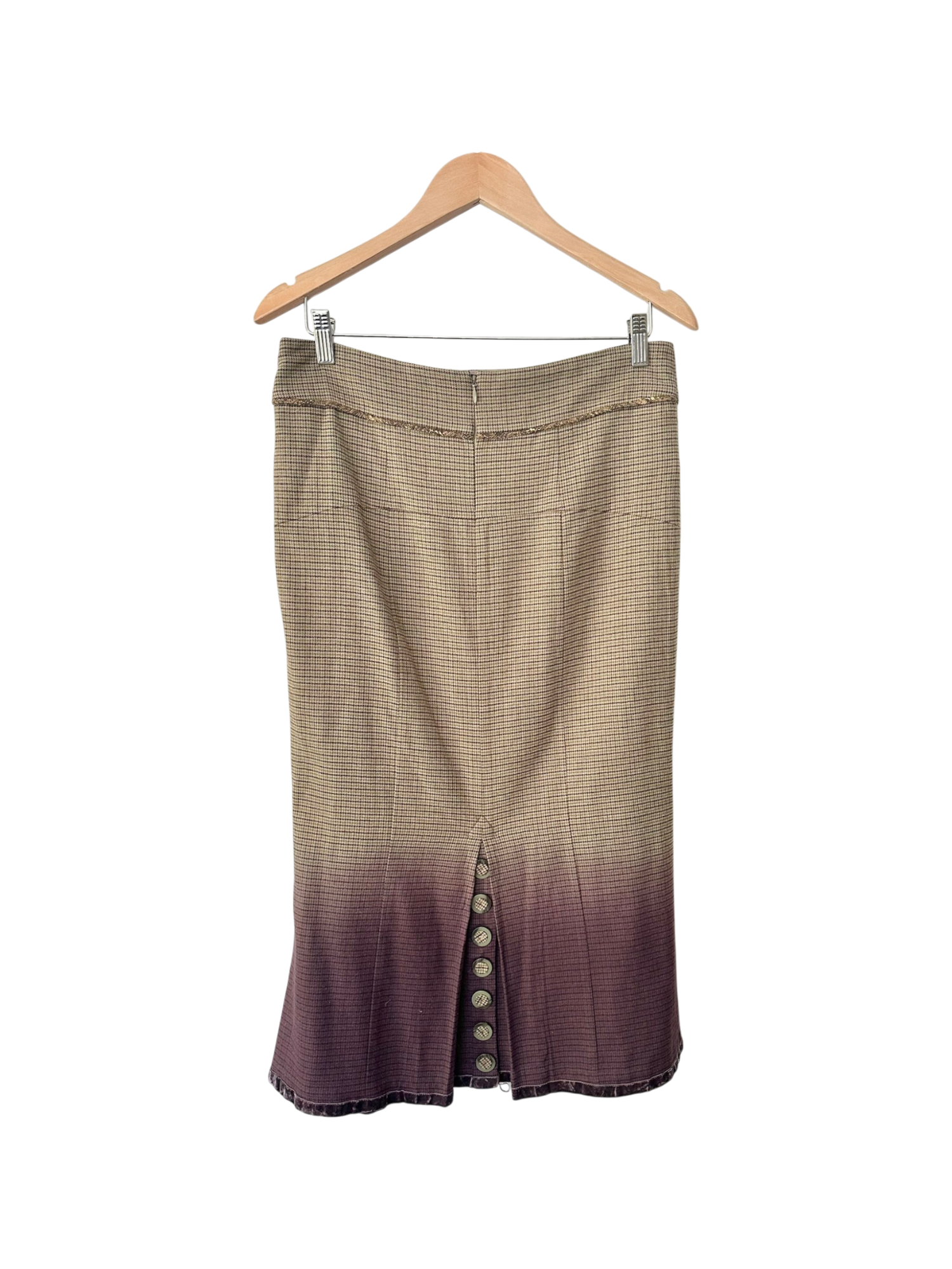 Vintage 90s Dreamy Downtown Ombre Buttoned Midi Skirt (M)